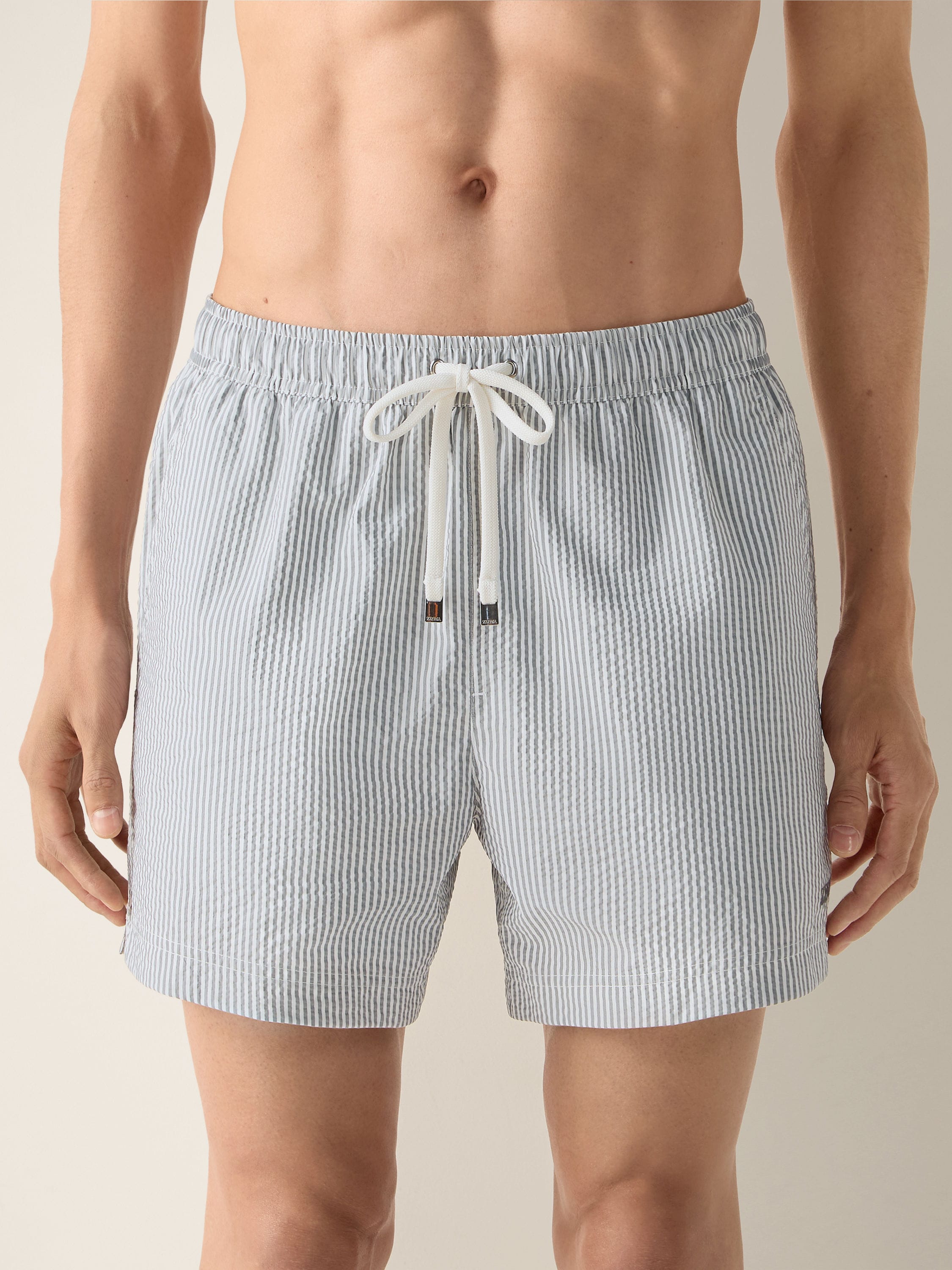 Zegna Striped Swim Trunks