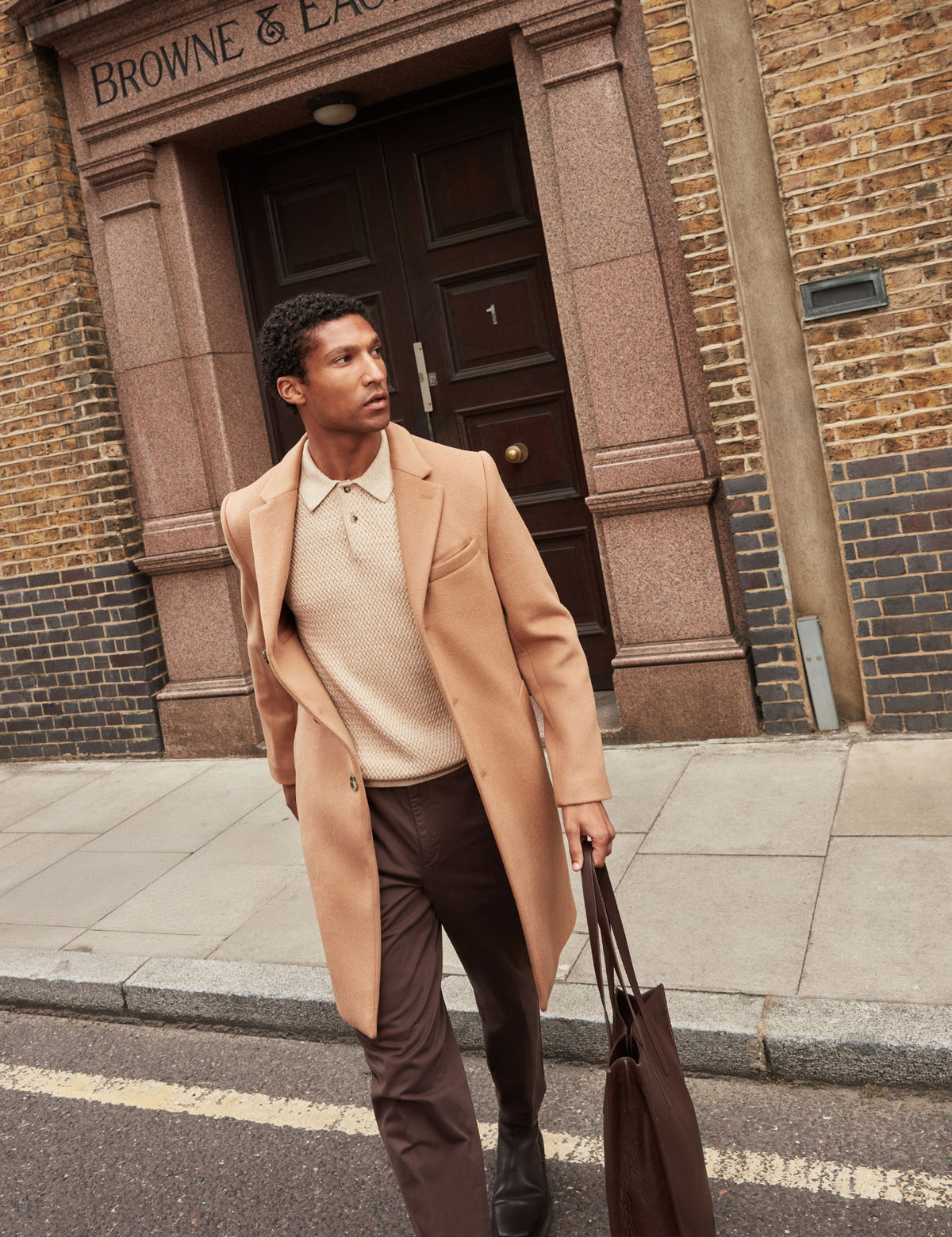 Ted Baker Alerton Slim Fit Wool Rich City Overcoat