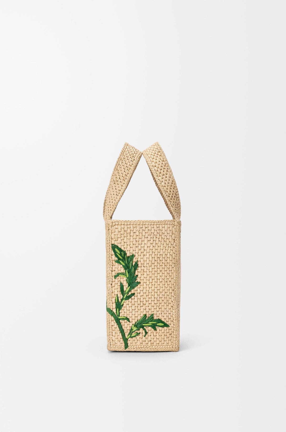 Loewe Small LOEWE Font tote in raffia