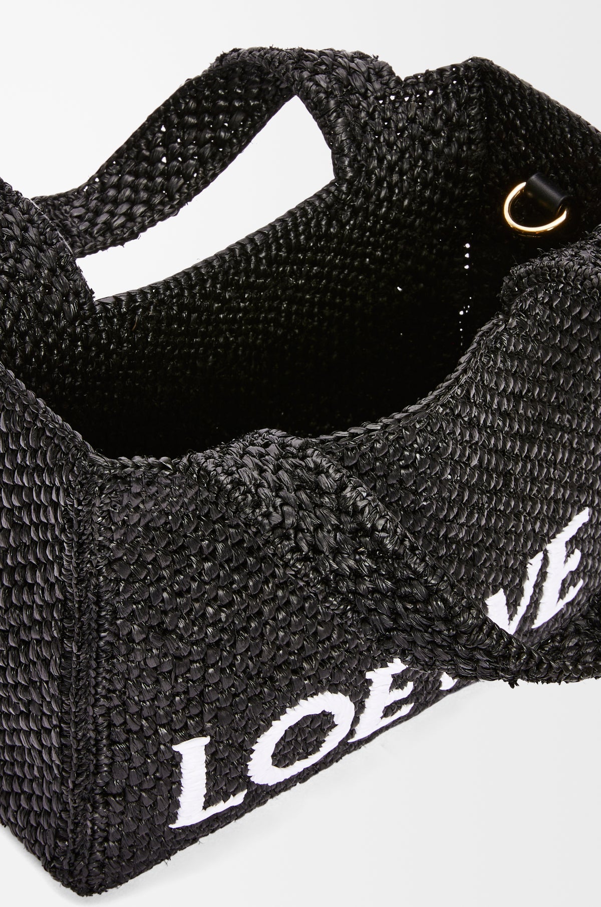Loewe Mini LOEWE Font tote in raffia
