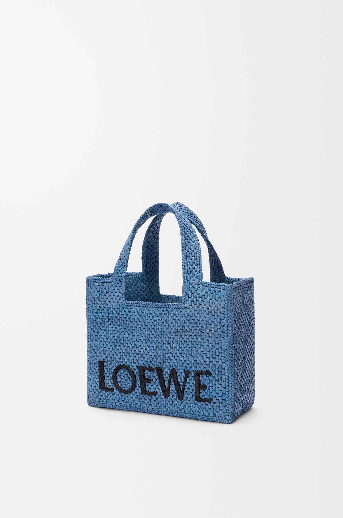 Loewe Mini LOEWE Font tote in raffia