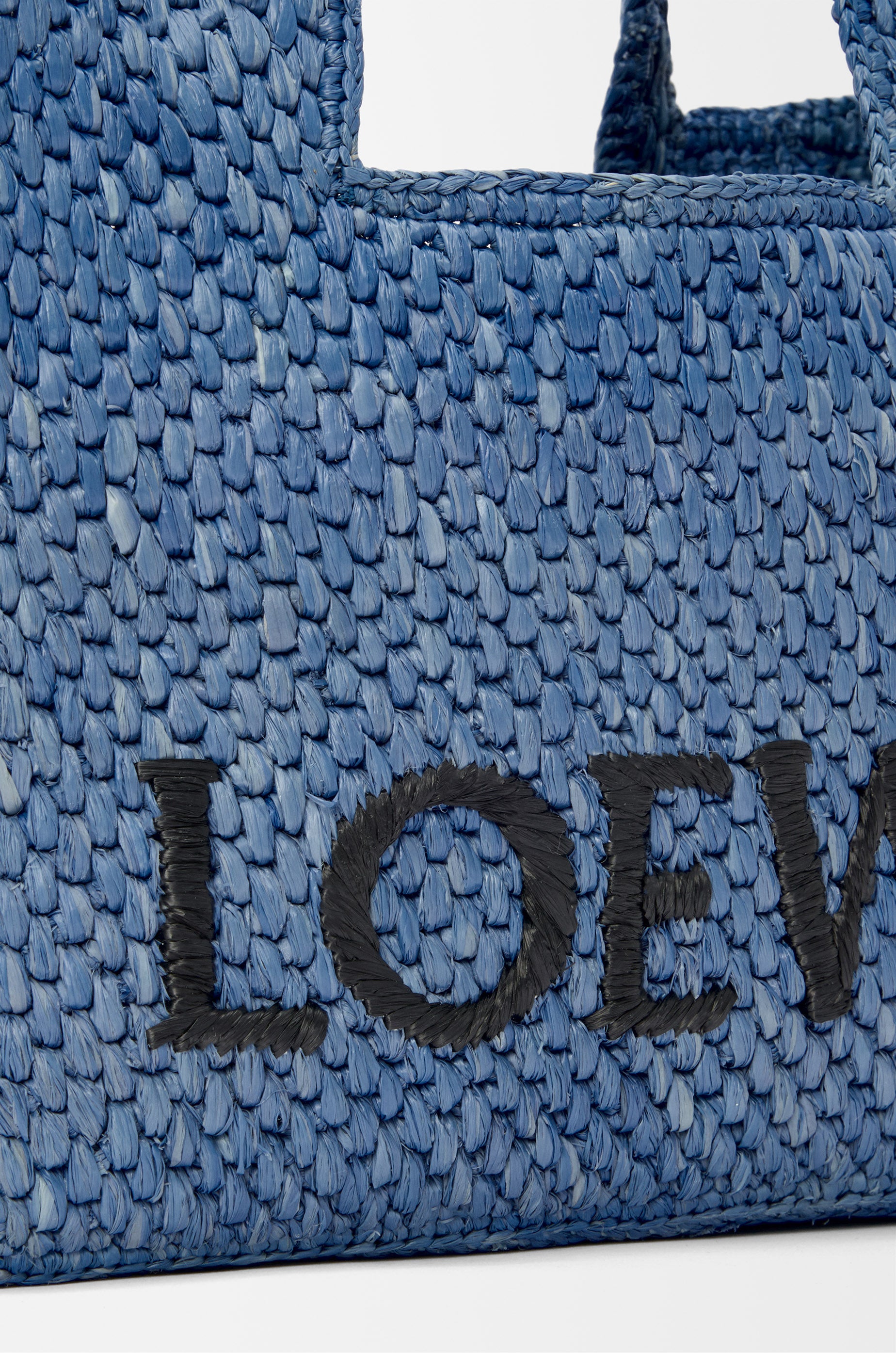 Loewe Mini LOEWE Font tote in raffia