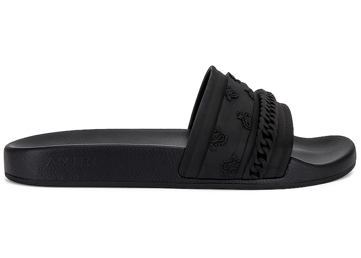 Amiri Bandana Moulded Slides Black Black