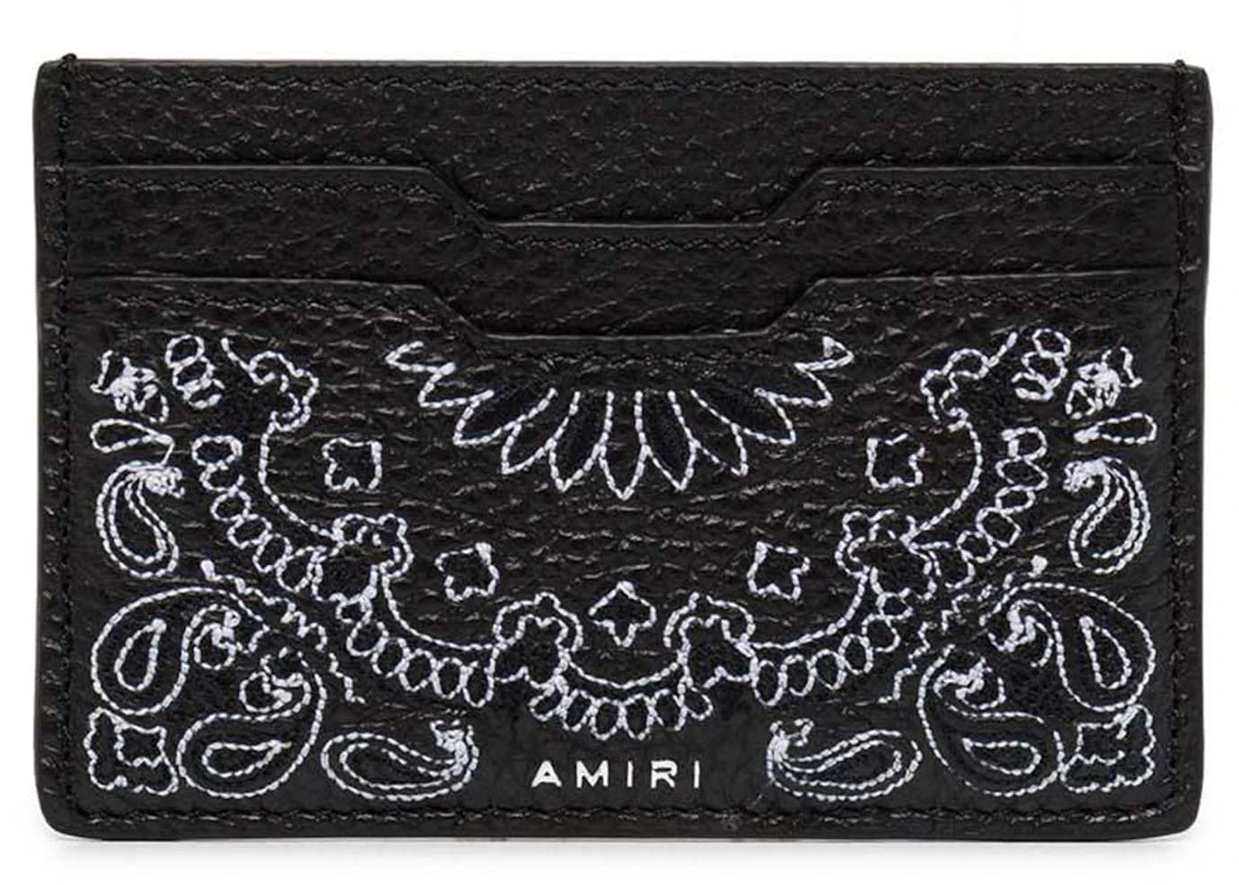 Amiri Pebbled Bandana Card Holder Black