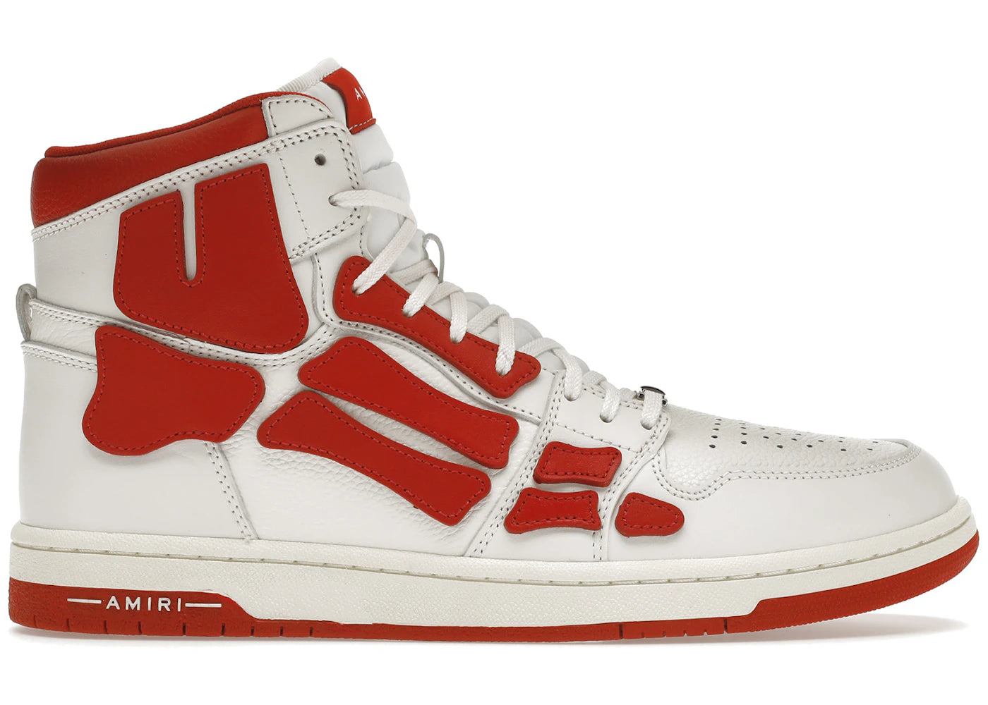 Amiri Skel Panelled High Top White Red