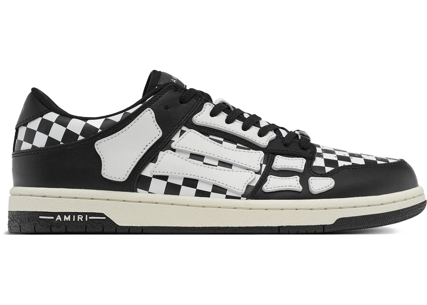 Amiri Skel Top Low Checkered Black White