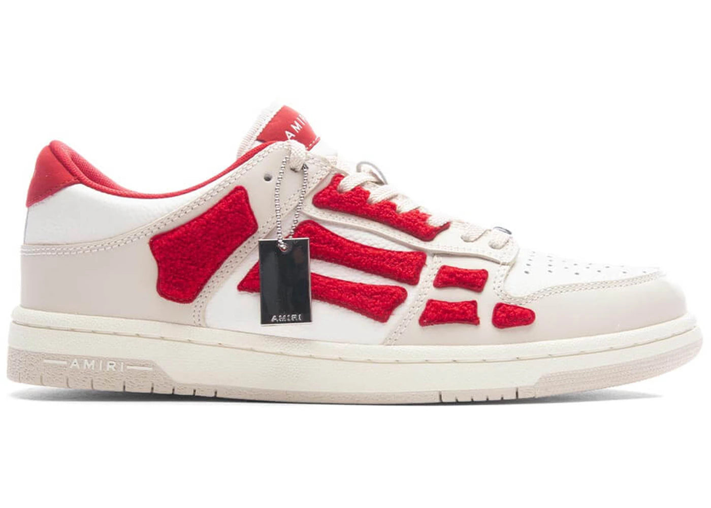 Amiri Skel Top Low White Red Chenille