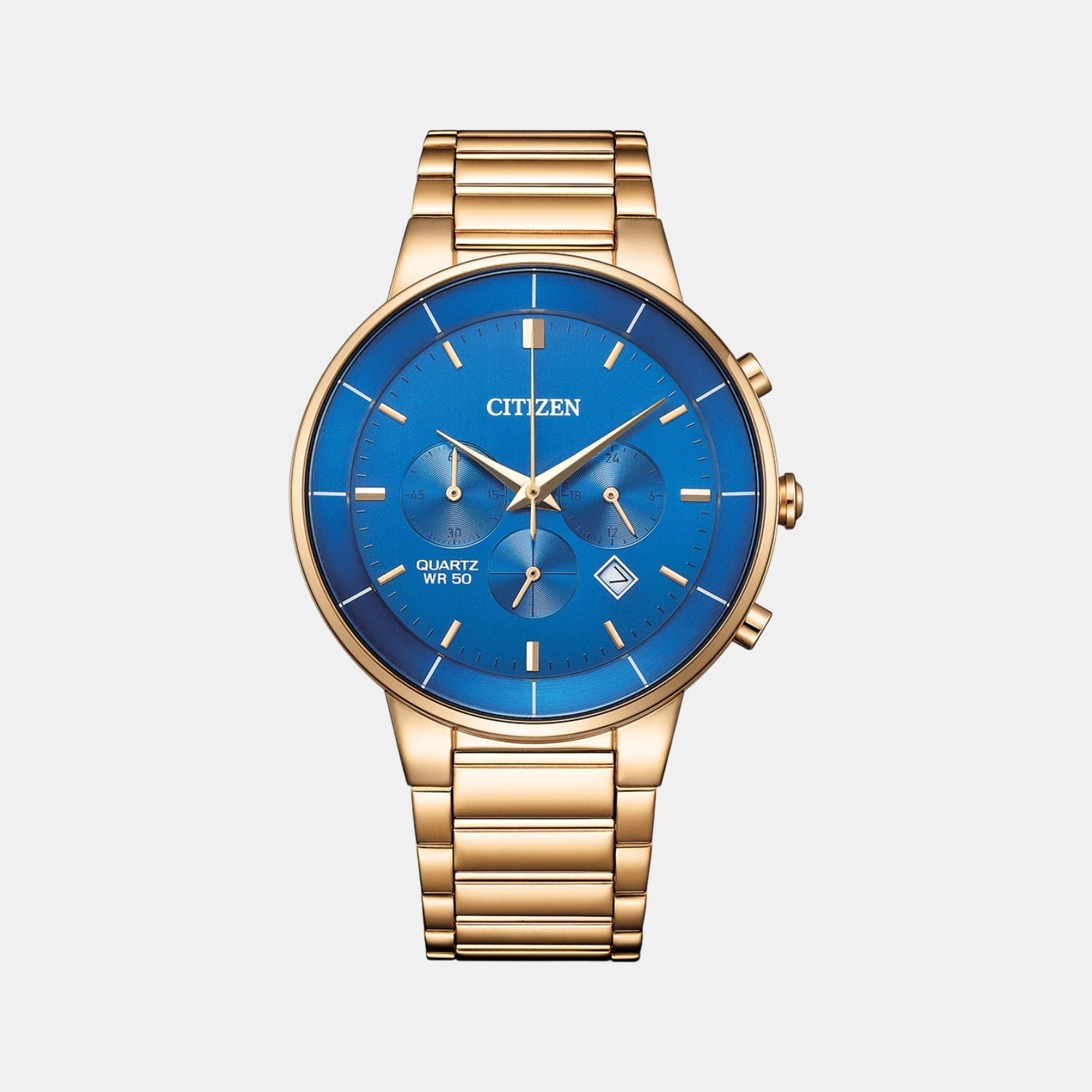 Citizen Men Quartz Blue Dial Chronograph Stainless Steel An8223-54L