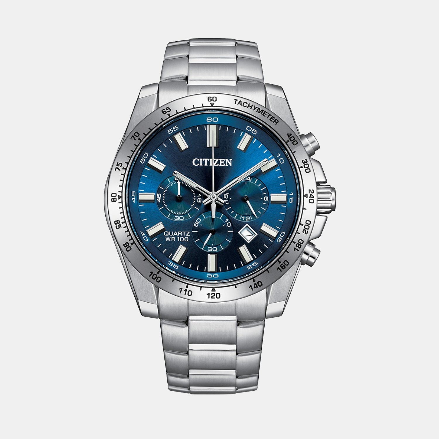 Citizen Men Quartz Blue Dial Chronograph Stainless Steel Watch An8230-59M