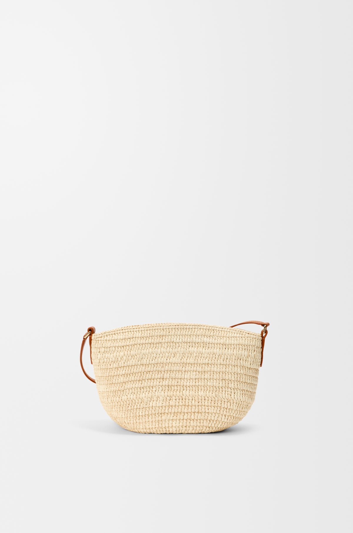 Loewe Eclipse pochette in raffia and calfskin