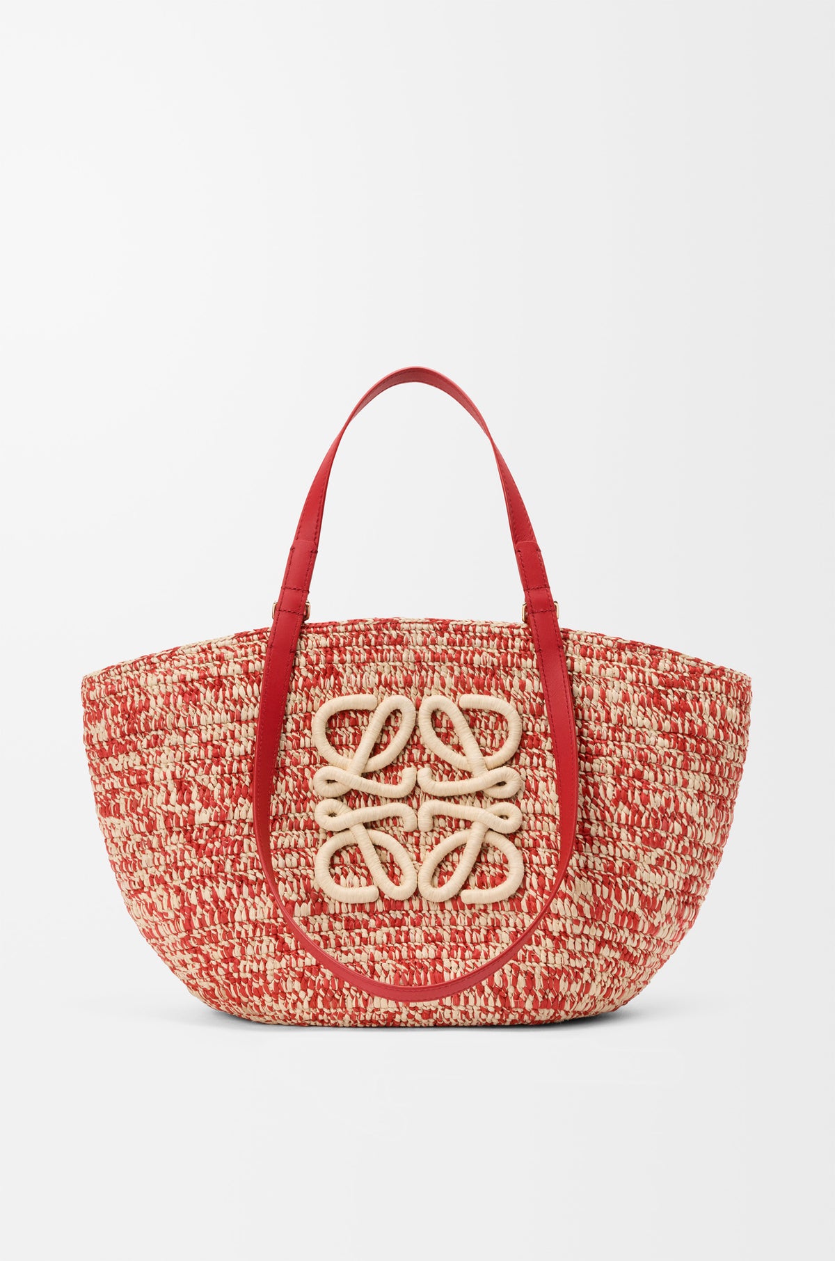 Loewe Medium Eclipse basket in raffia and calfskin