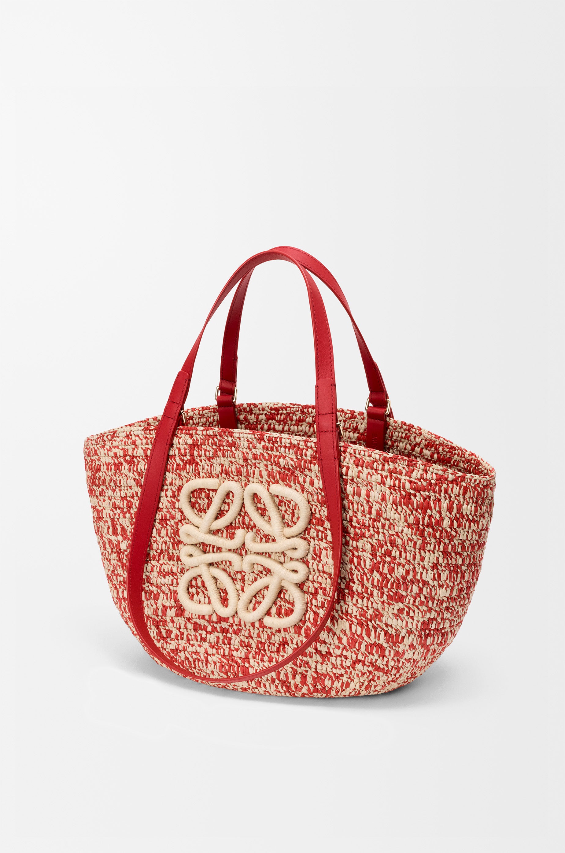 Loewe Medium Eclipse basket in raffia and calfskin