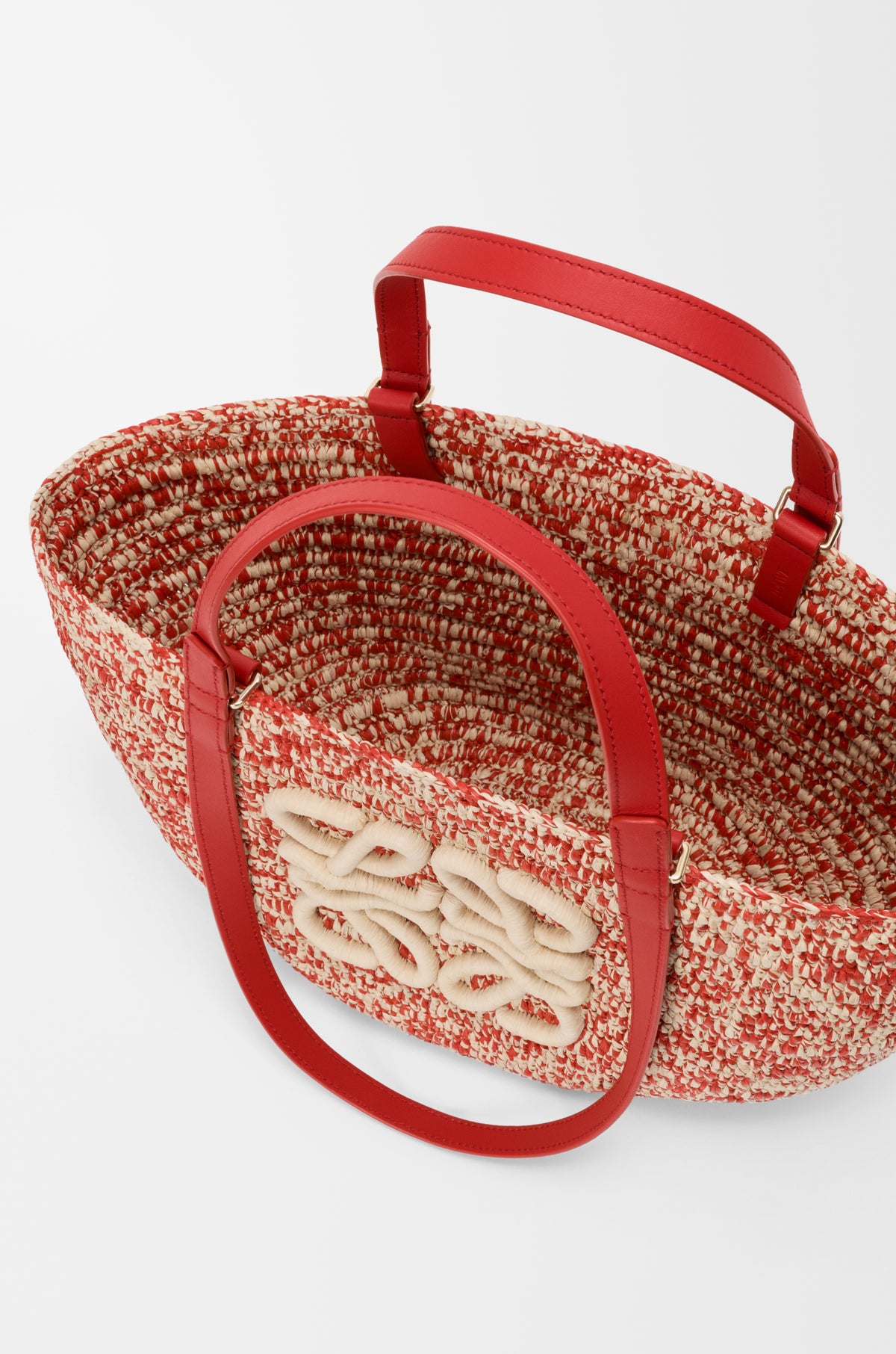 Loewe Medium Eclipse basket in raffia and calfskin