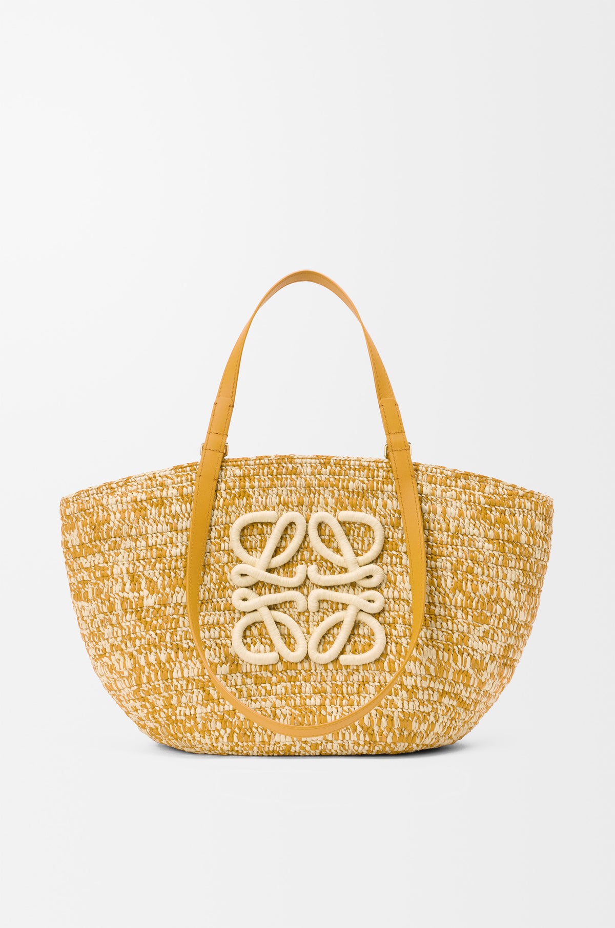 Loewe Medium Eclipse basket in raffia and calfskin