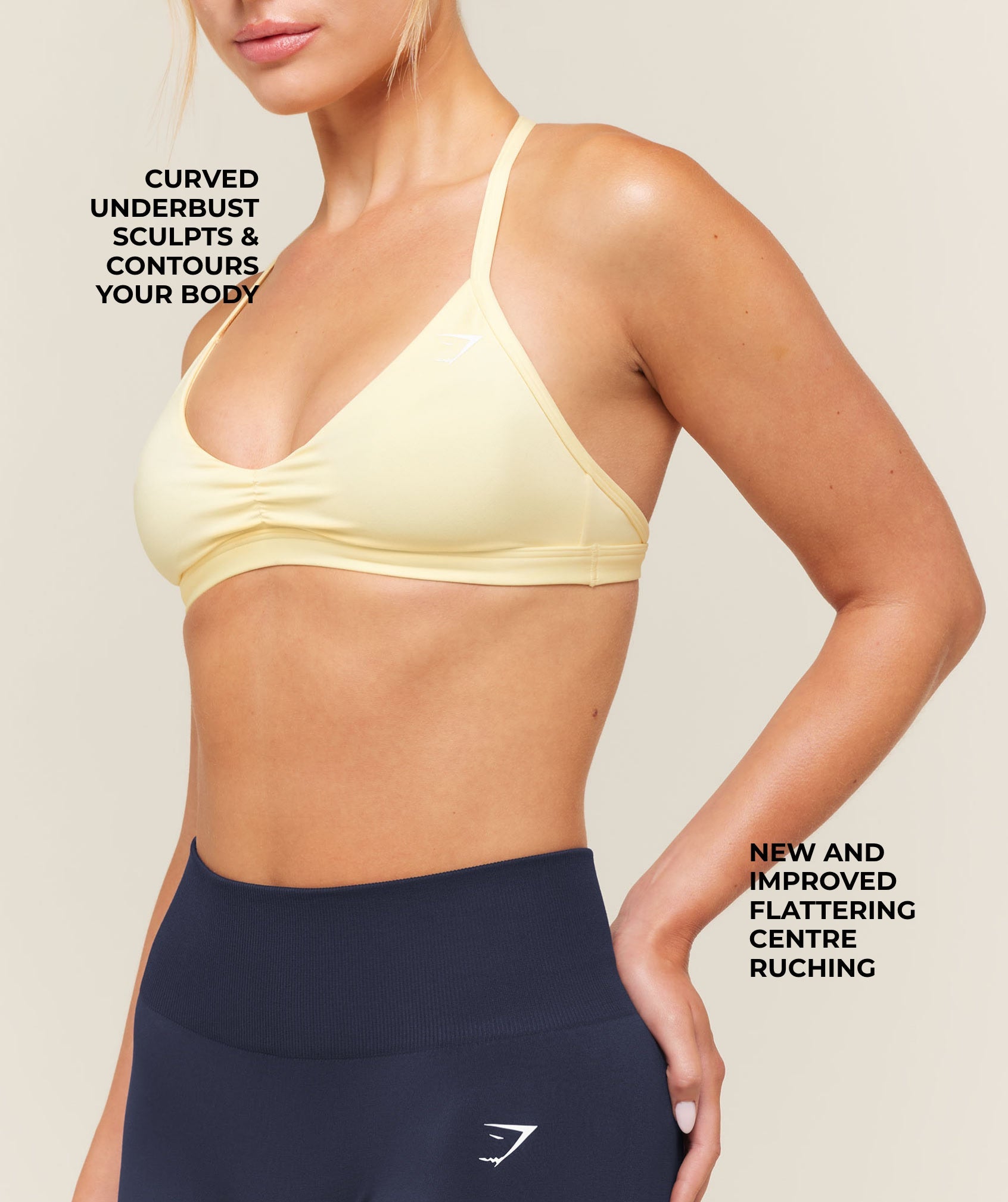 Women's Gymshark Minimal Sports Bra 2.0 Butter Yellow