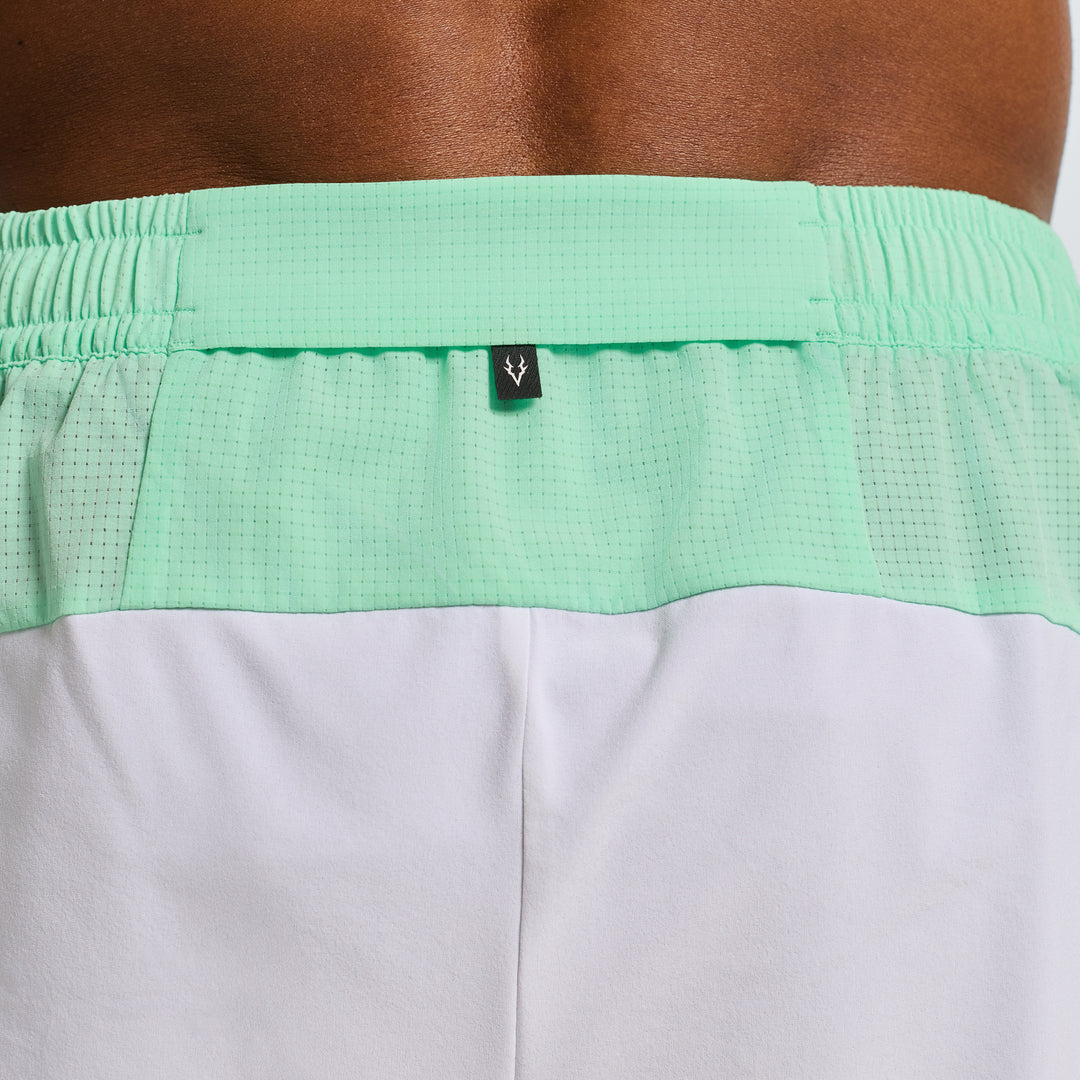 Men's ANTA Run Woven Shorts - White/Neon Green