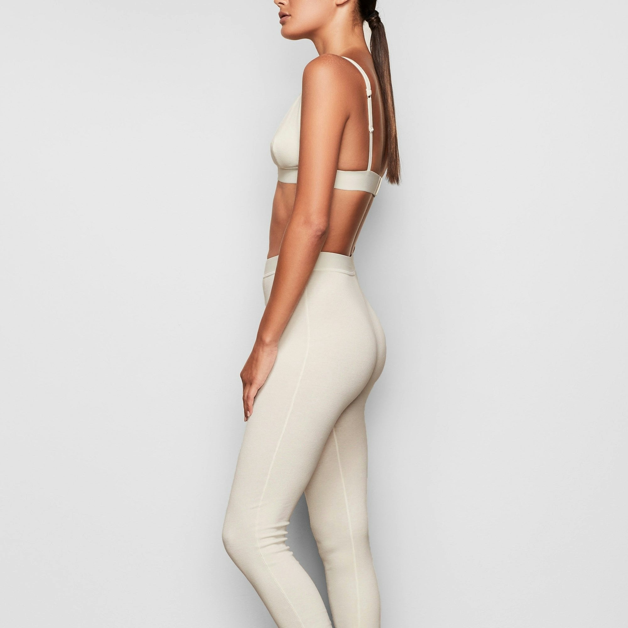 Skims Cotton Rib Legging Bone