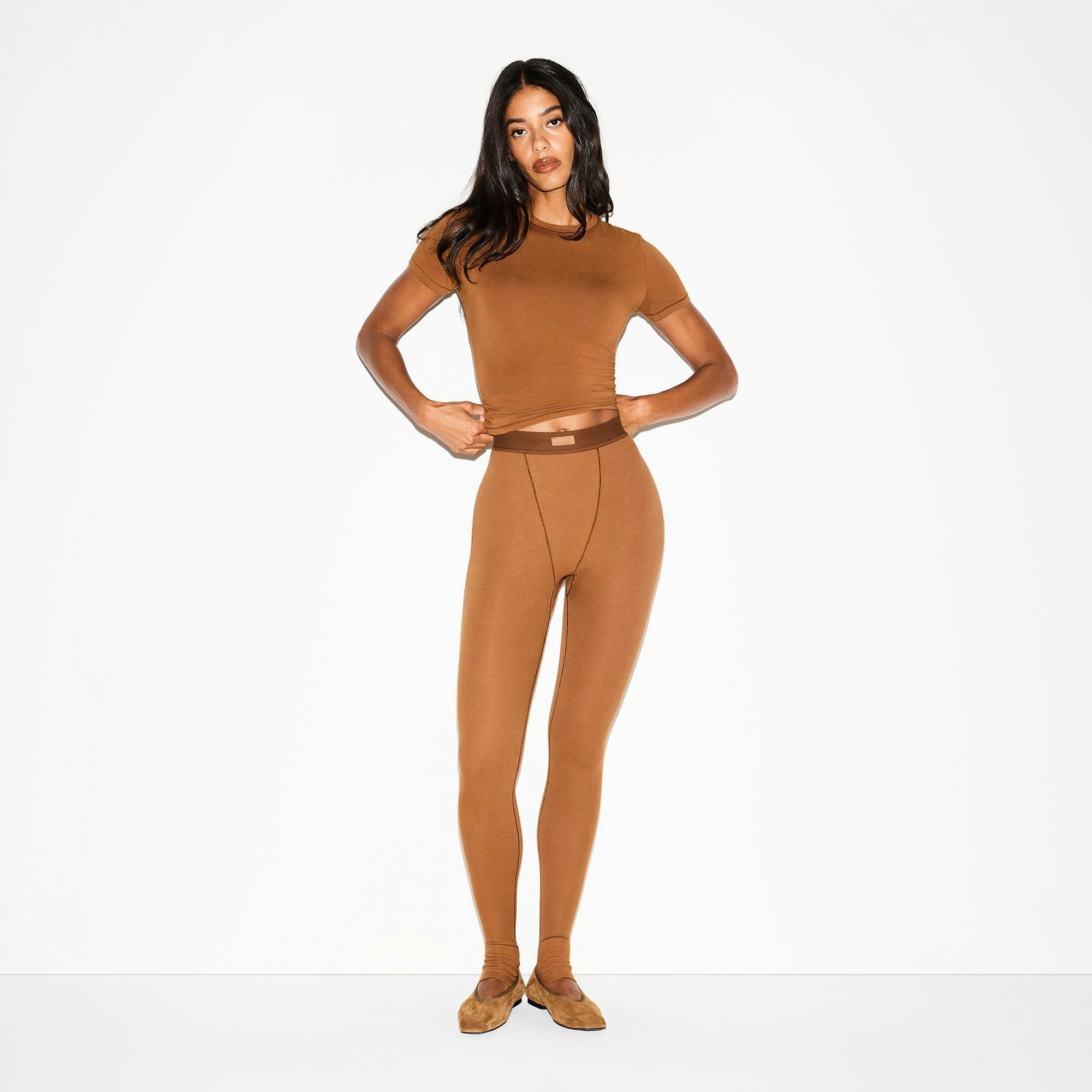 Skims Cotton Rib Legging Chai