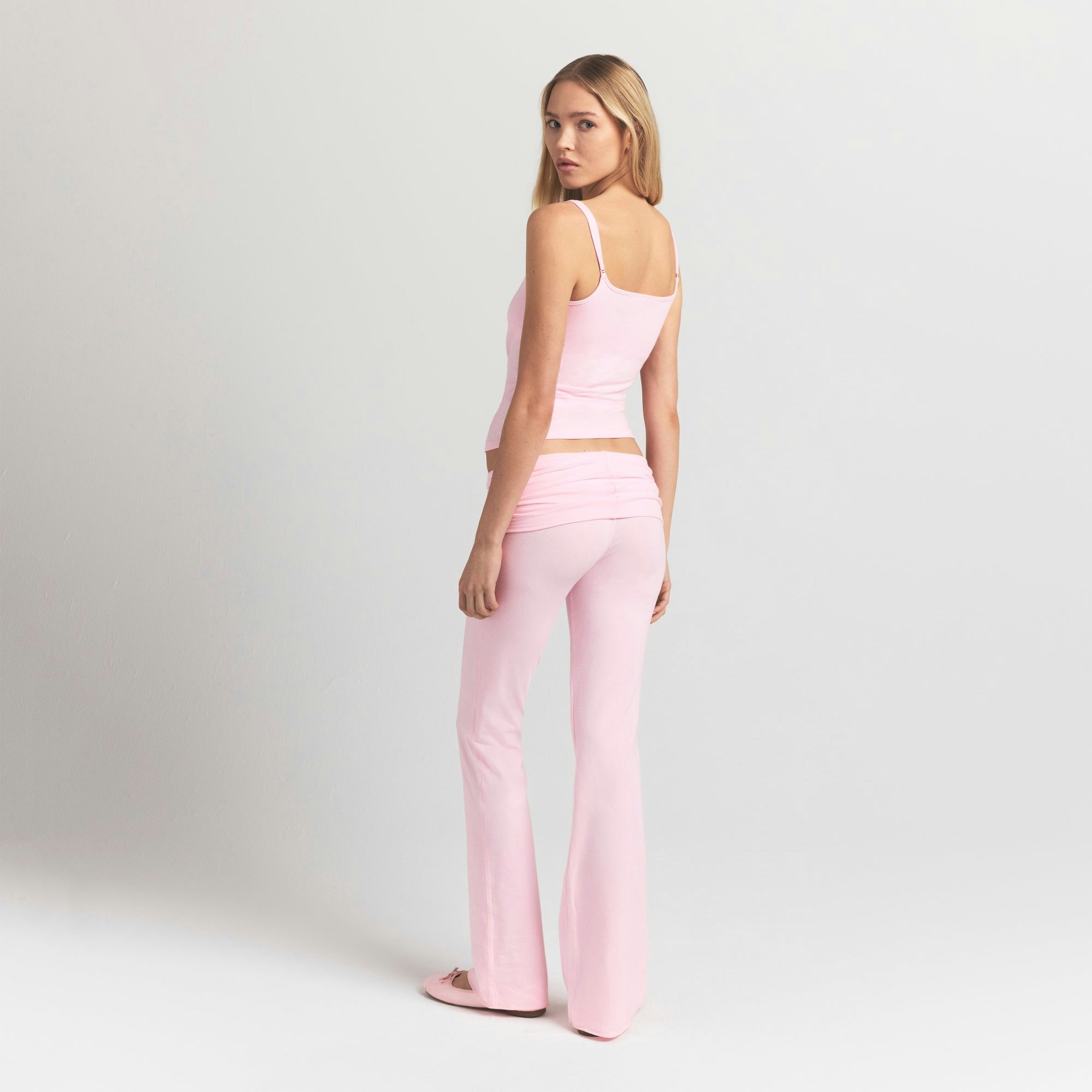 Skims Cotton Jersey Foldover Pant Cherry Blossom