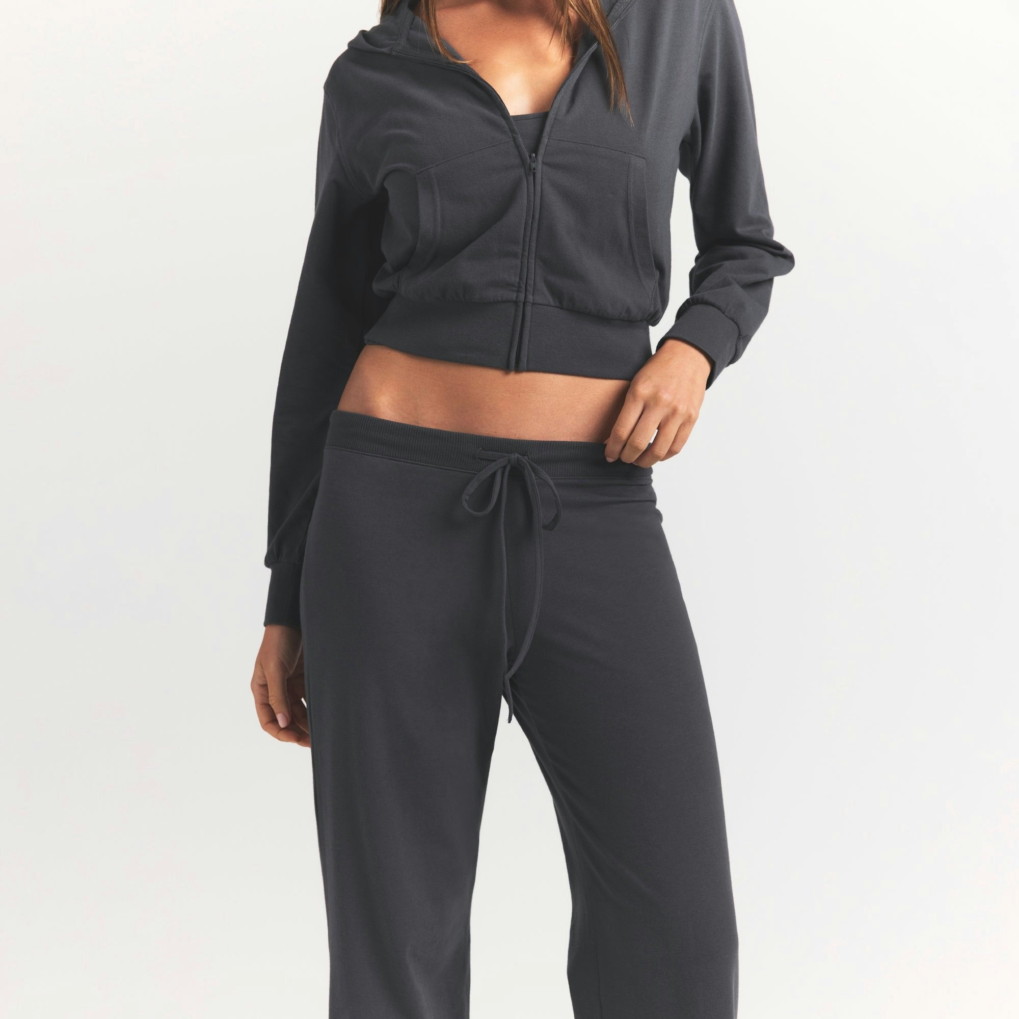 Skims Cotton Jersey Straight Leg Pant Ash