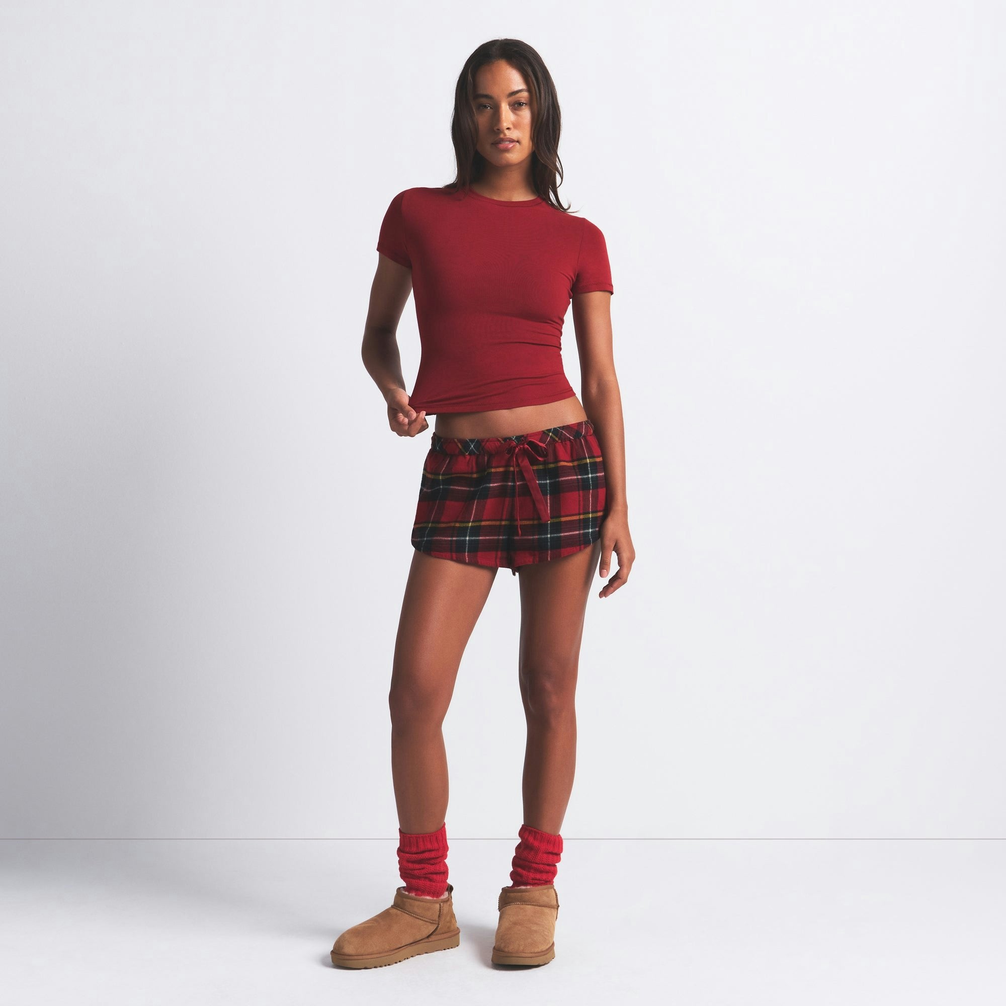 Skims Cotton Jersey T-Shirt Brick