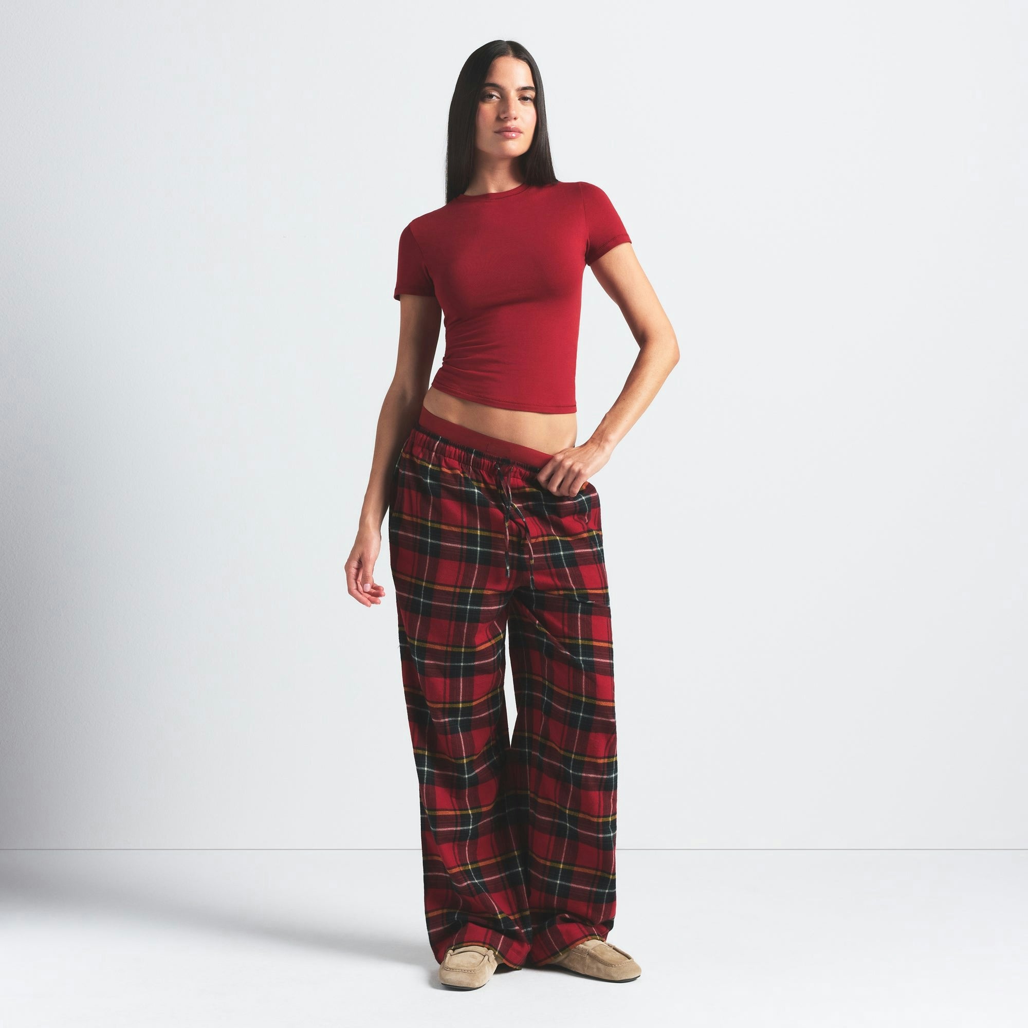 Skims Cotton Jersey T-Shirt Brick