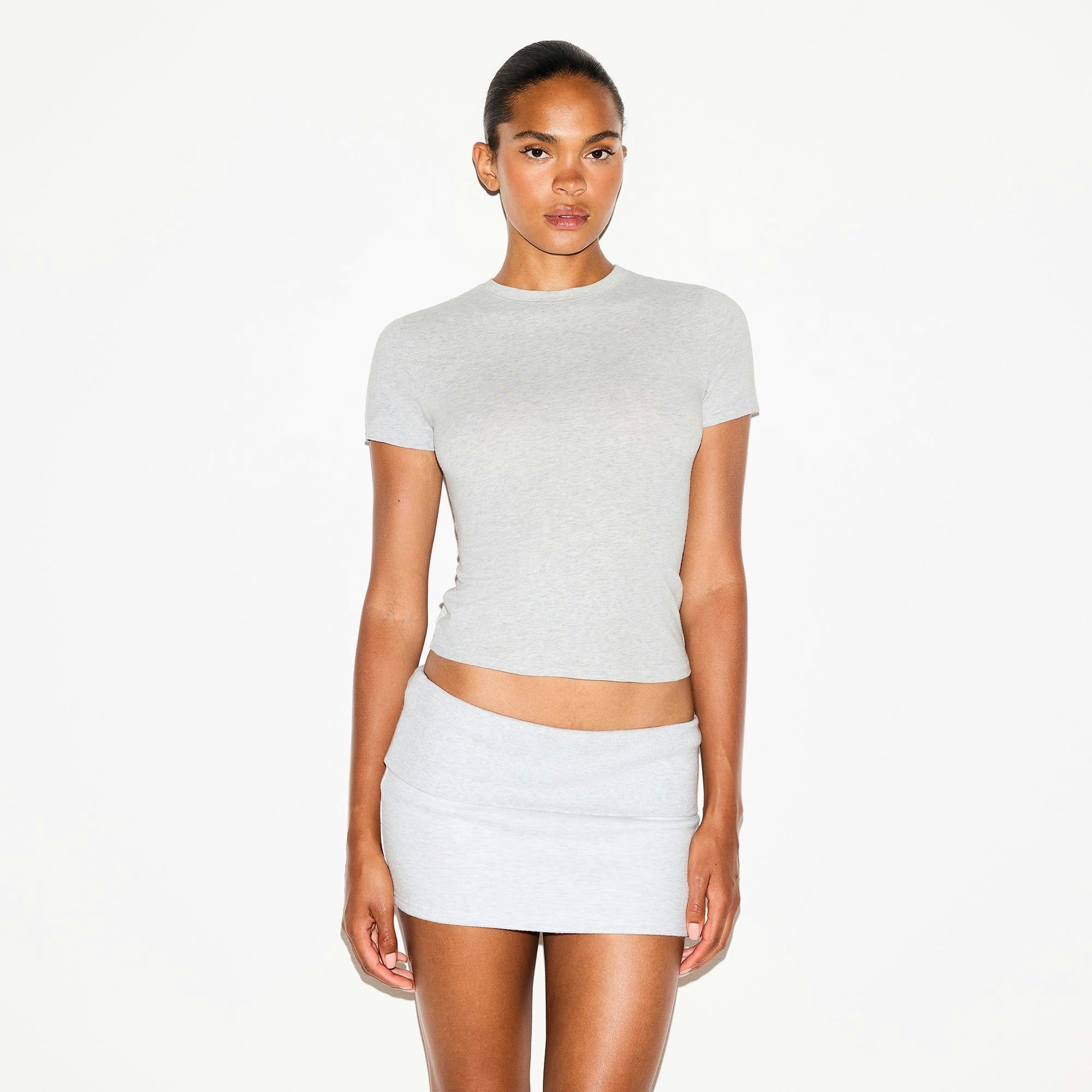 Skims Cotton Jersey T-Shirt Light Heather Grey