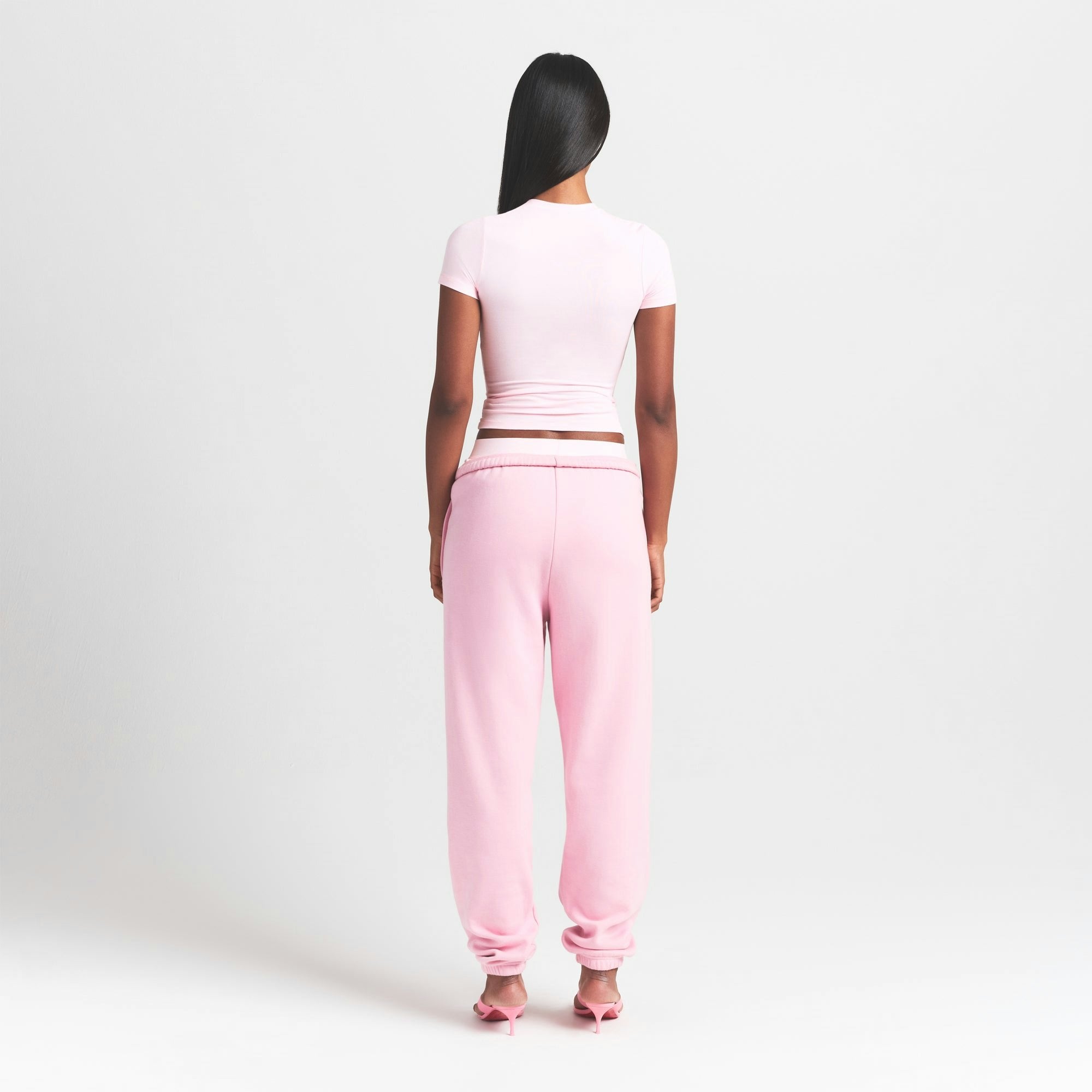 Skims Cotton Rib T-Shirt Cherry Blossom