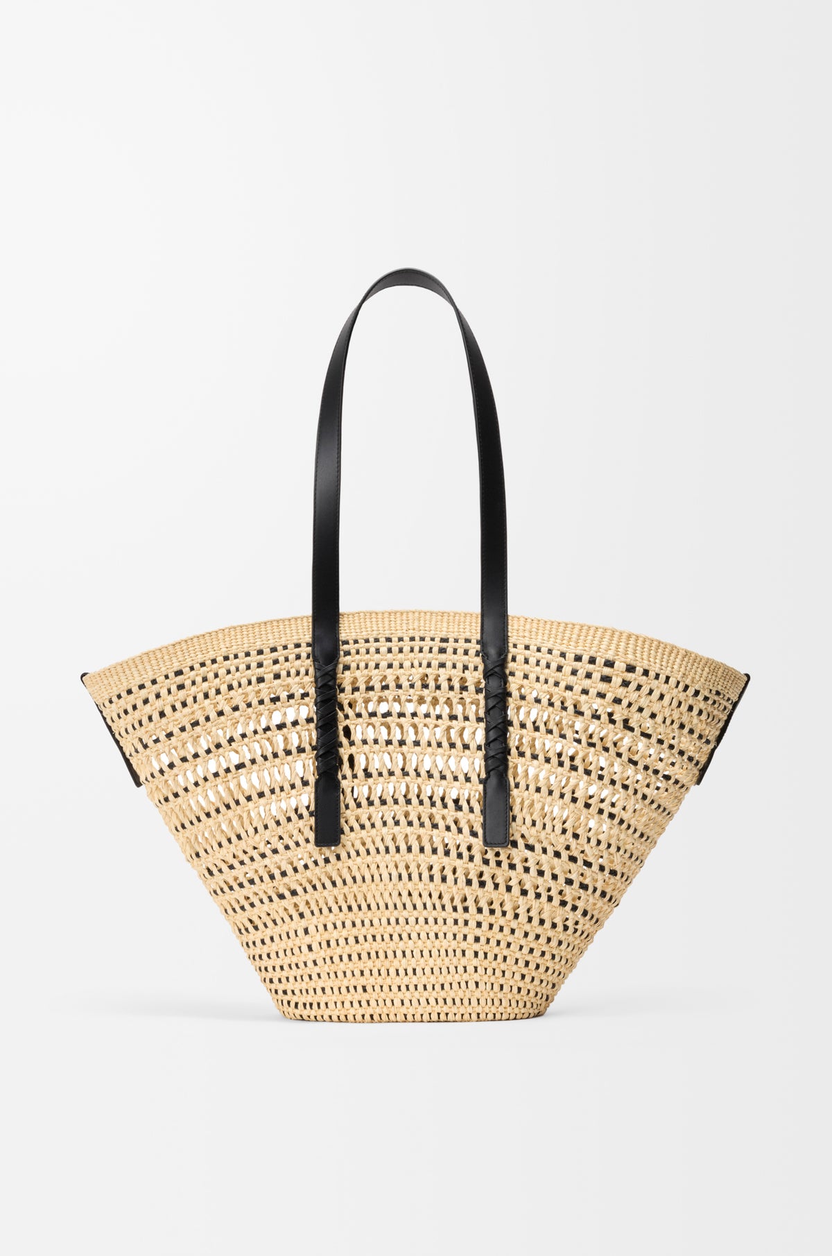 Loewe Large Braid basket in iraca palm and calfskin