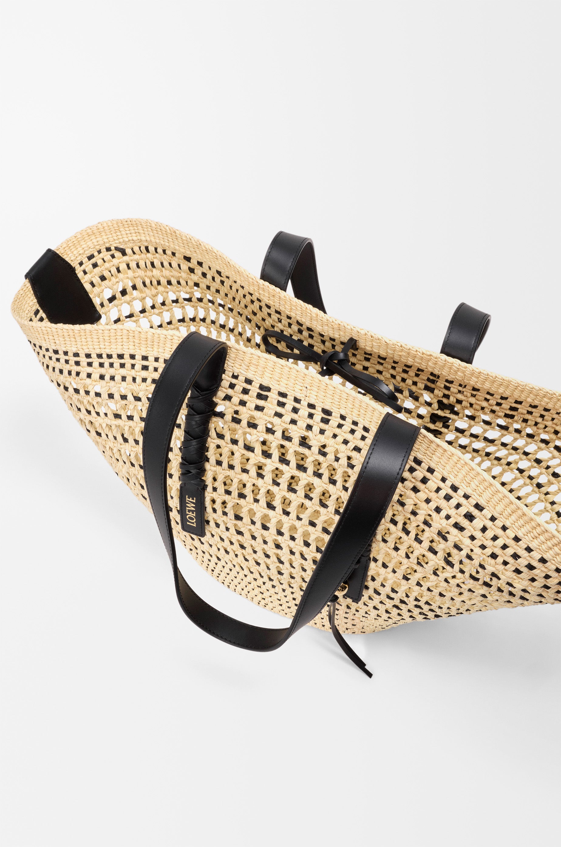 Loewe Large Braid basket in iraca palm and calfskin