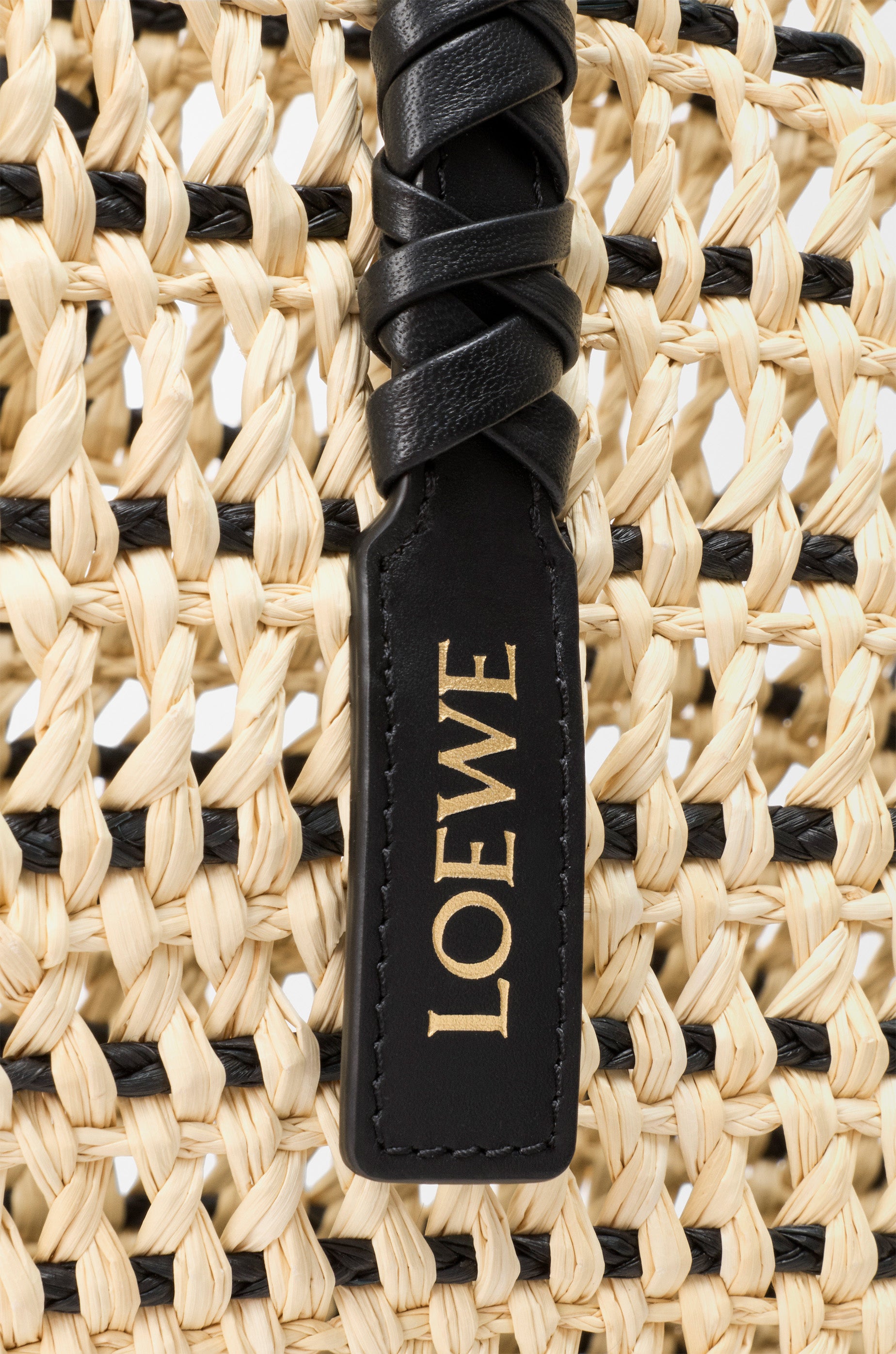Loewe Large Braid basket in iraca palm and calfskin
