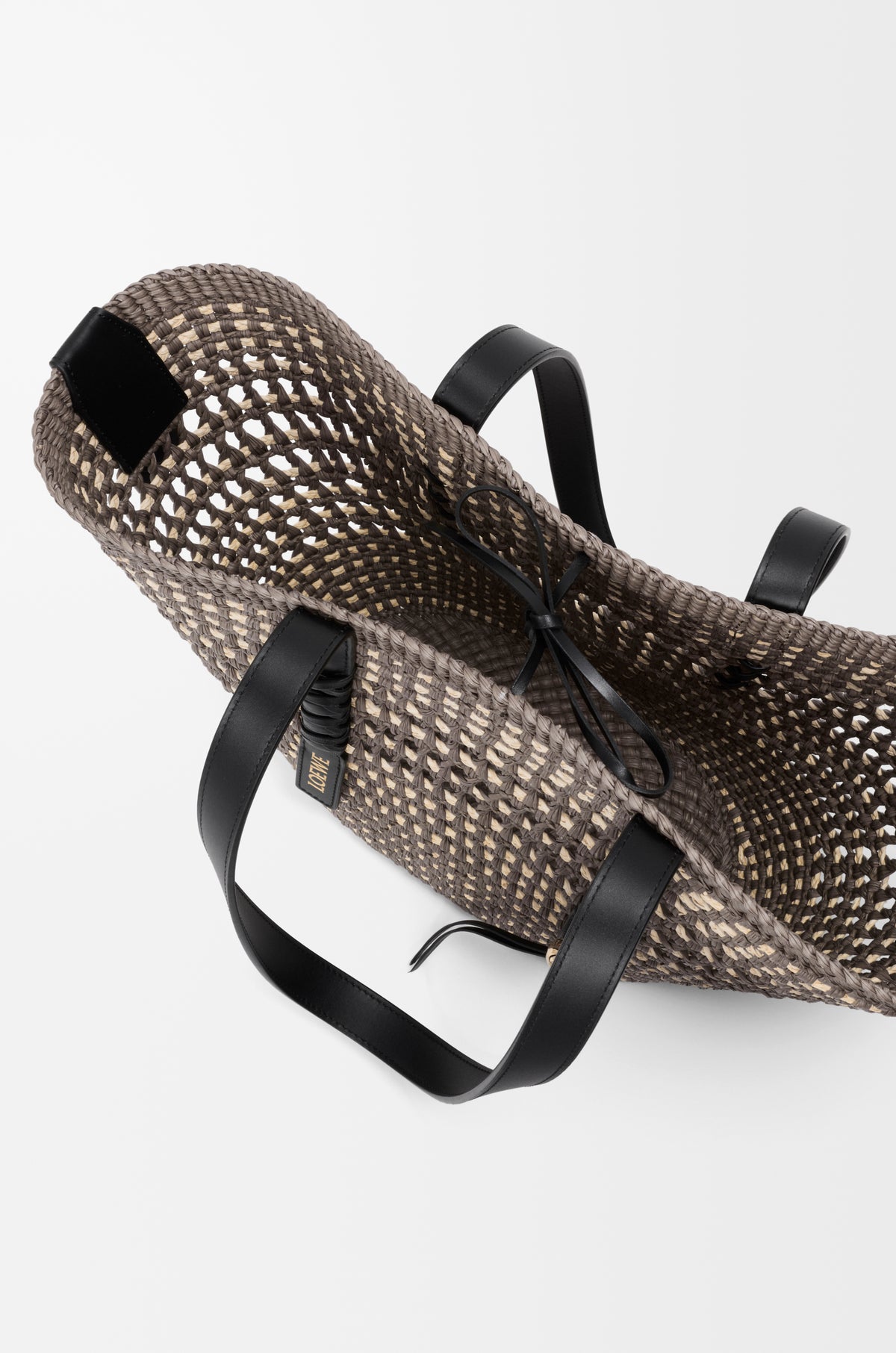Loewe Medium Braid basket in iraca palm and calfskin