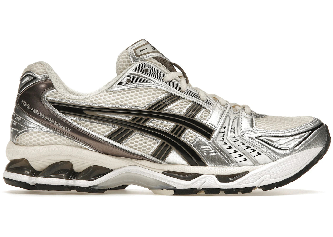 asics gel-kayano 14 cream black metallic plum