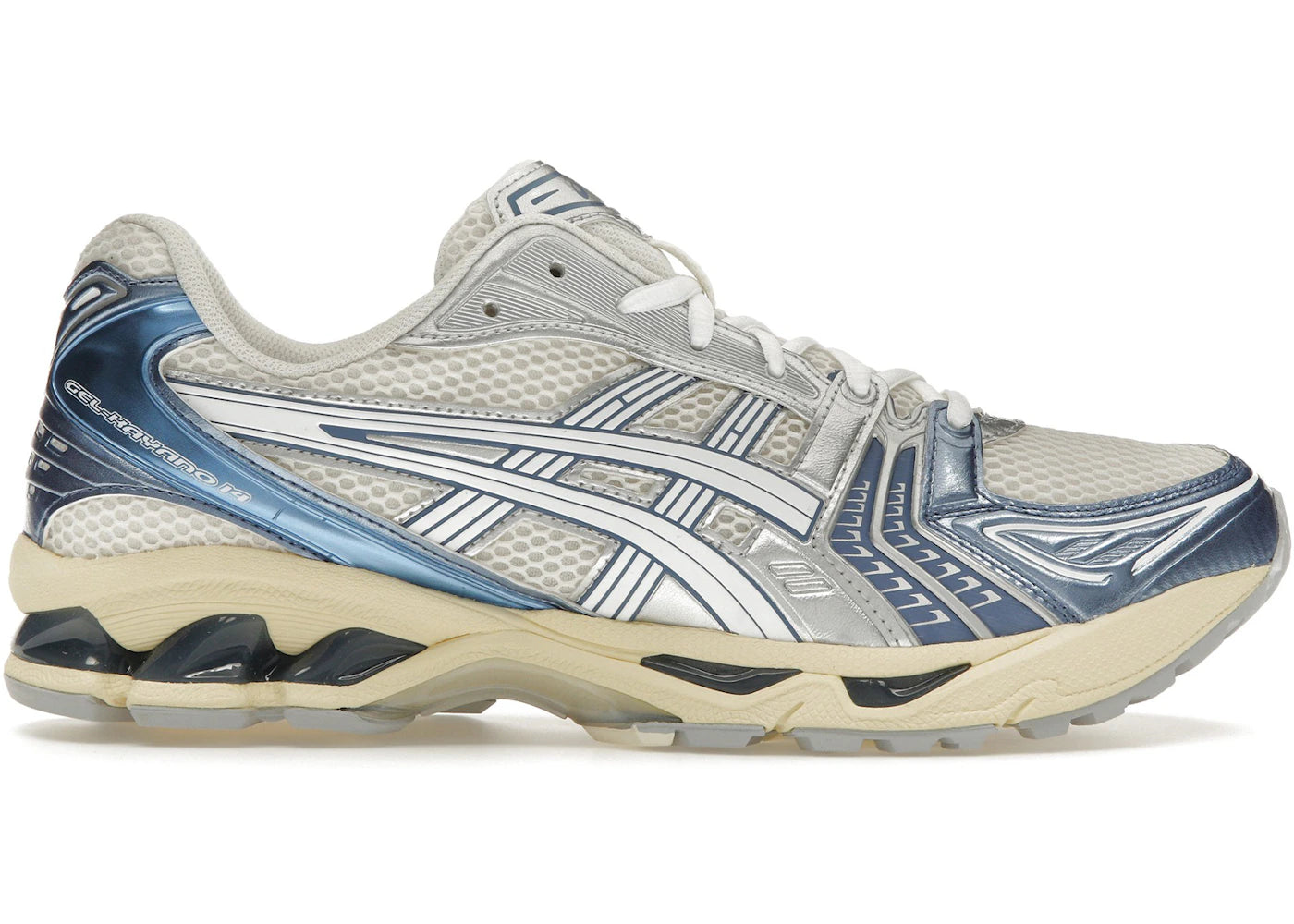 asics gel-kayano 14 cream metallic blue