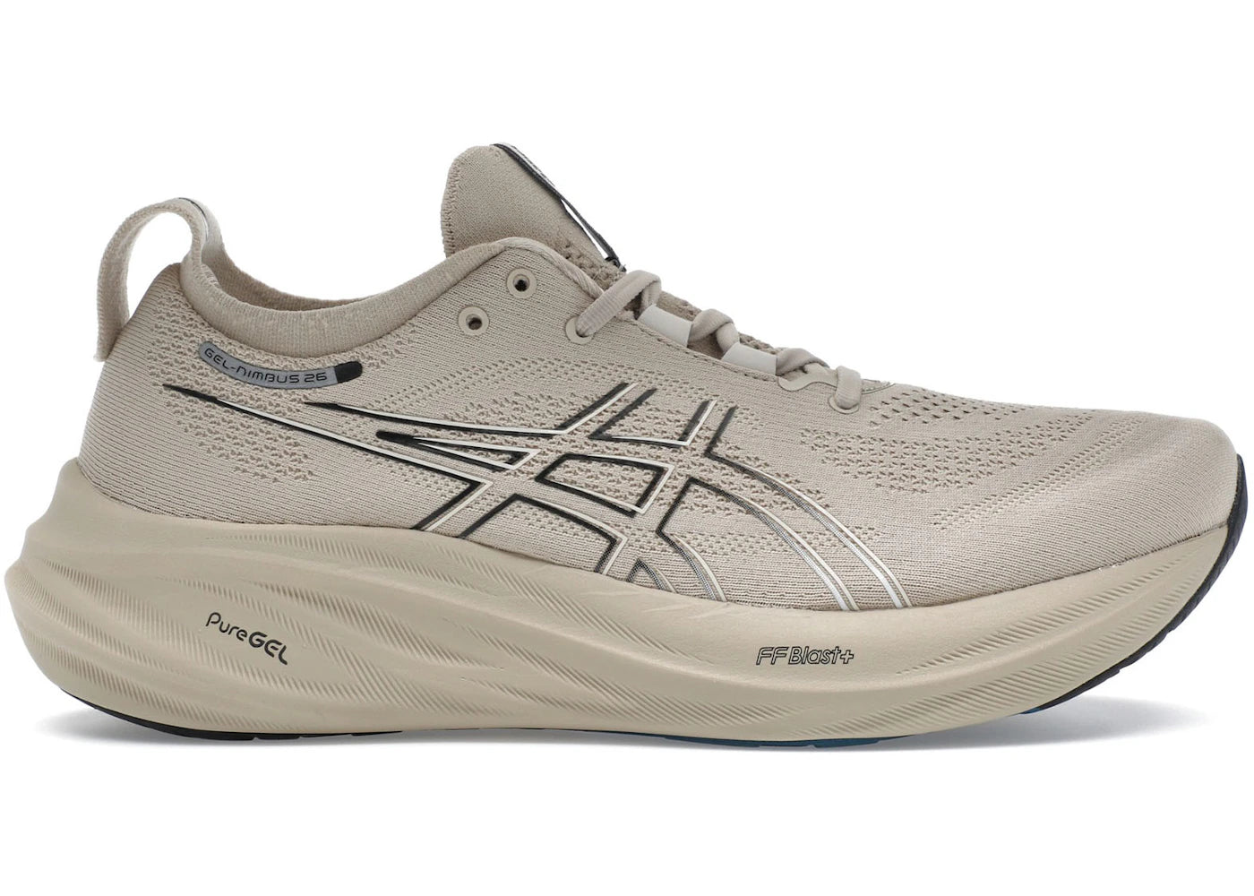 asics gel-nimbus 26 feather grey black