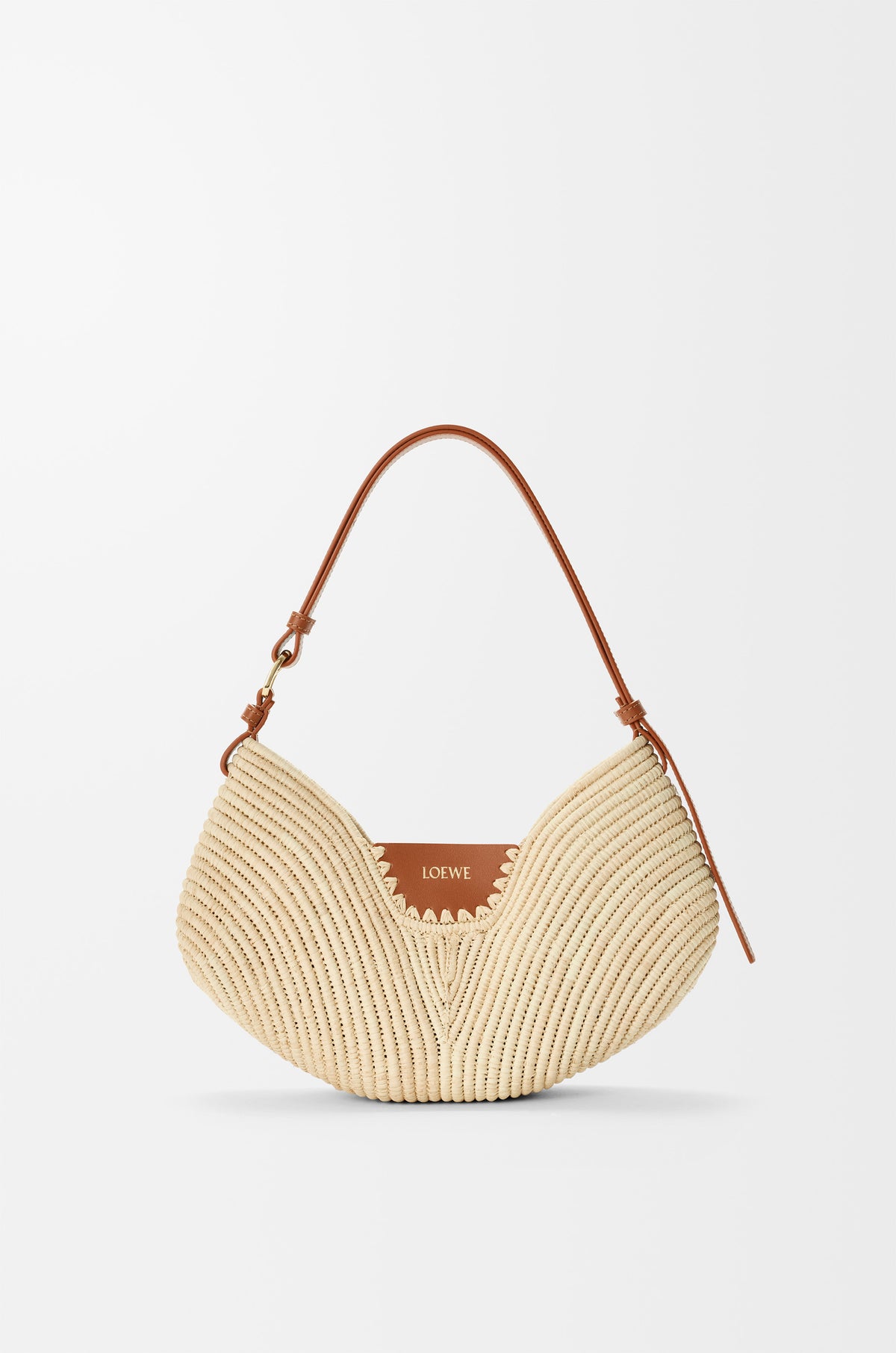 Loewe Medium Loewe Swing bag in raffia and calfskin