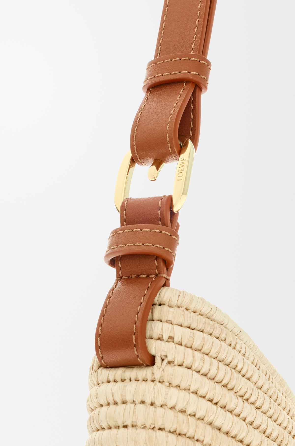 Loewe Medium Loewe Swing bag in raffia and calfskin