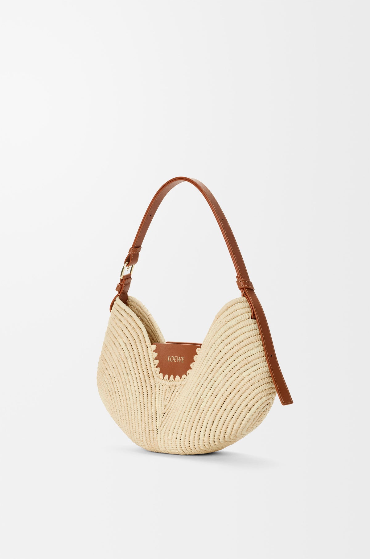 Loewe Medium Loewe Swing bag in raffia and calfskin