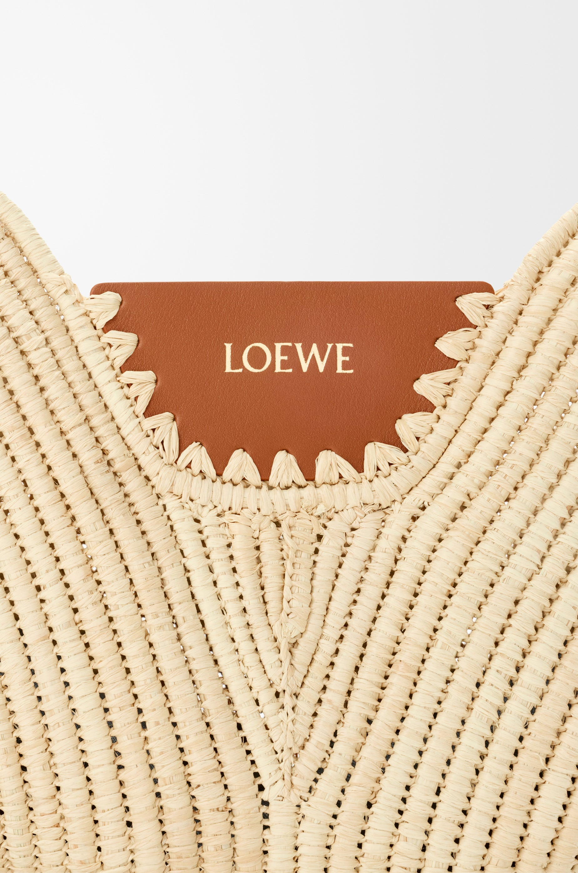 Loewe Medium Loewe Swing bag in raffia and calfskin