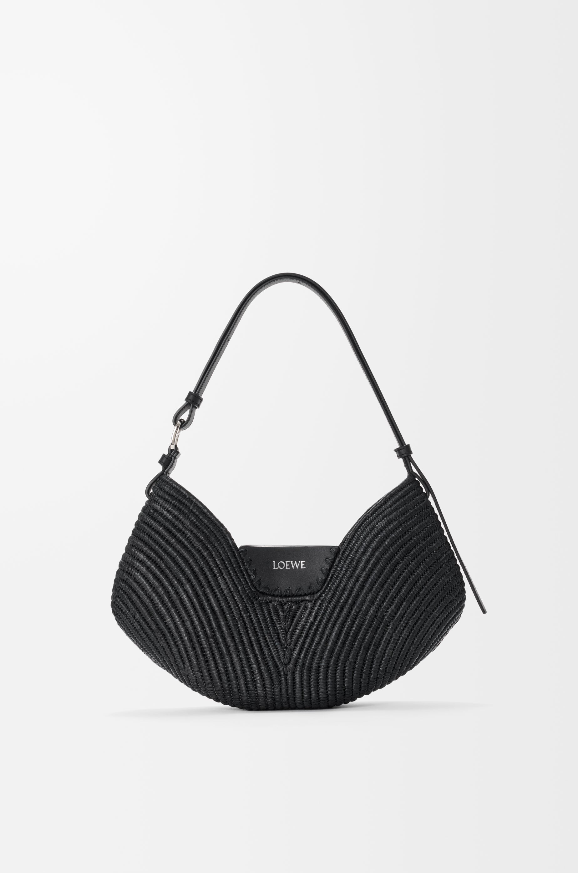 Loewe Medium Loewe Swing bag in raffia and calfskin