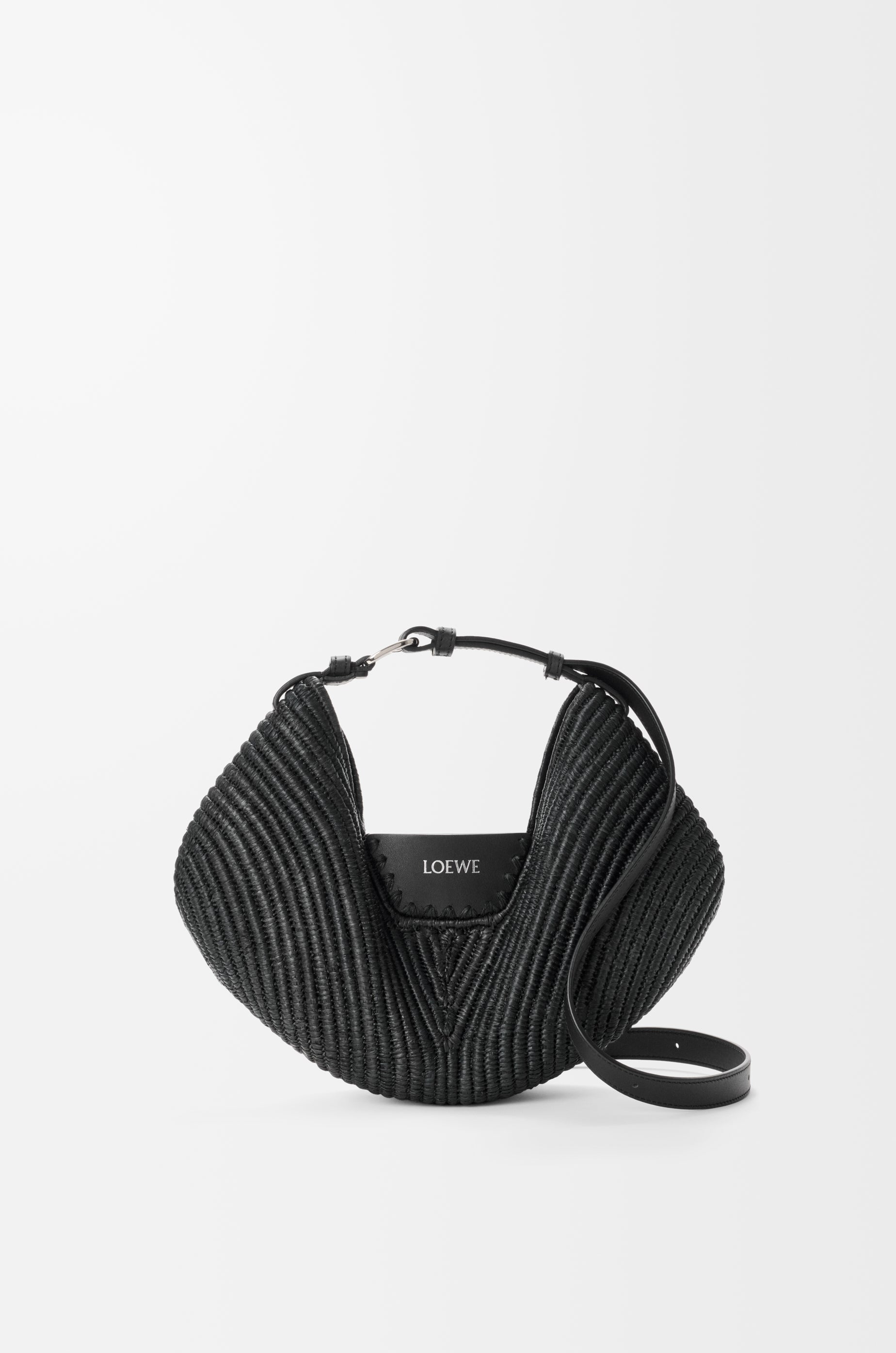 Loewe Medium Loewe Swing bag in raffia and calfskin