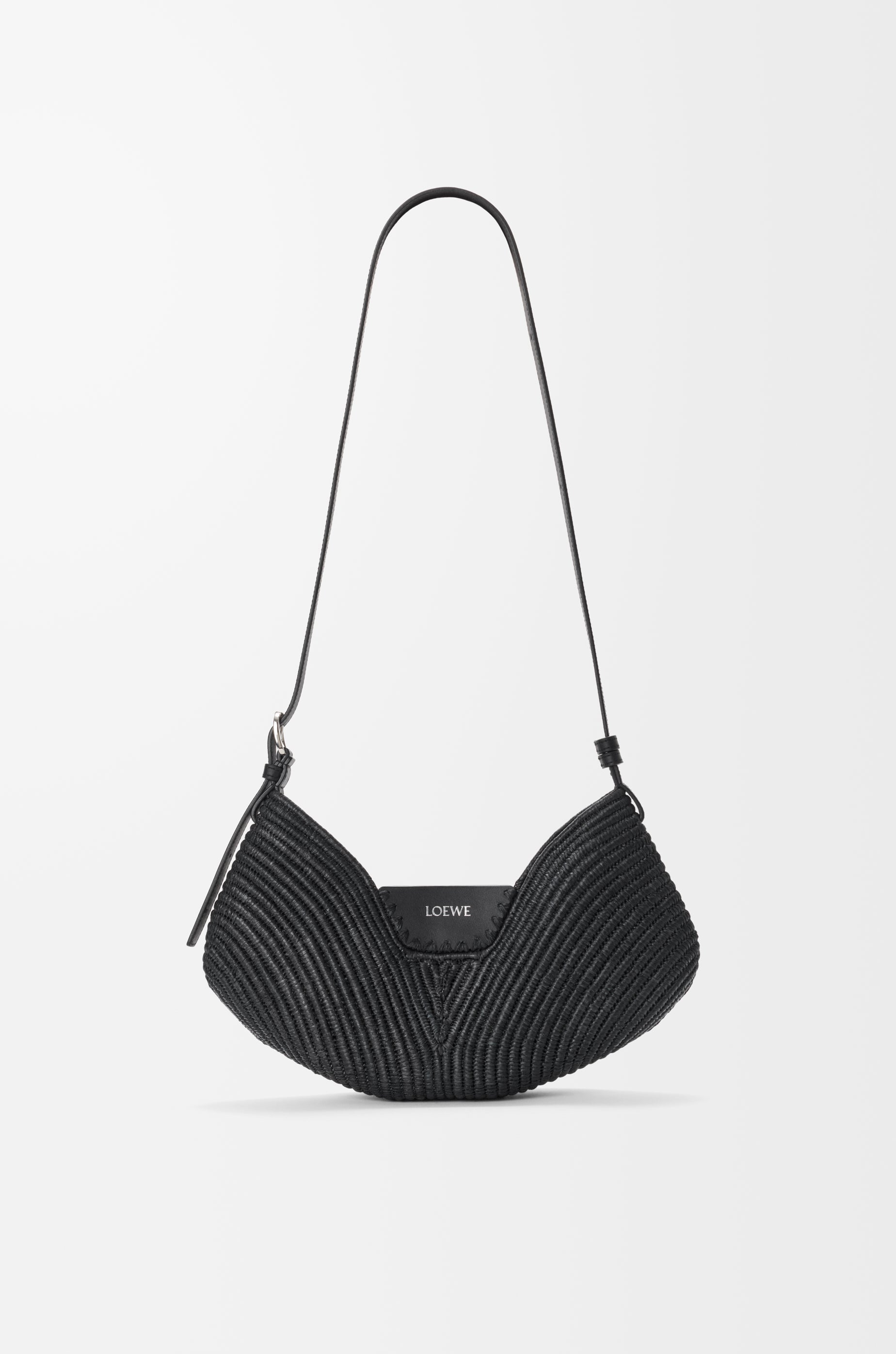 Loewe Medium Loewe Swing bag in raffia and calfskin
