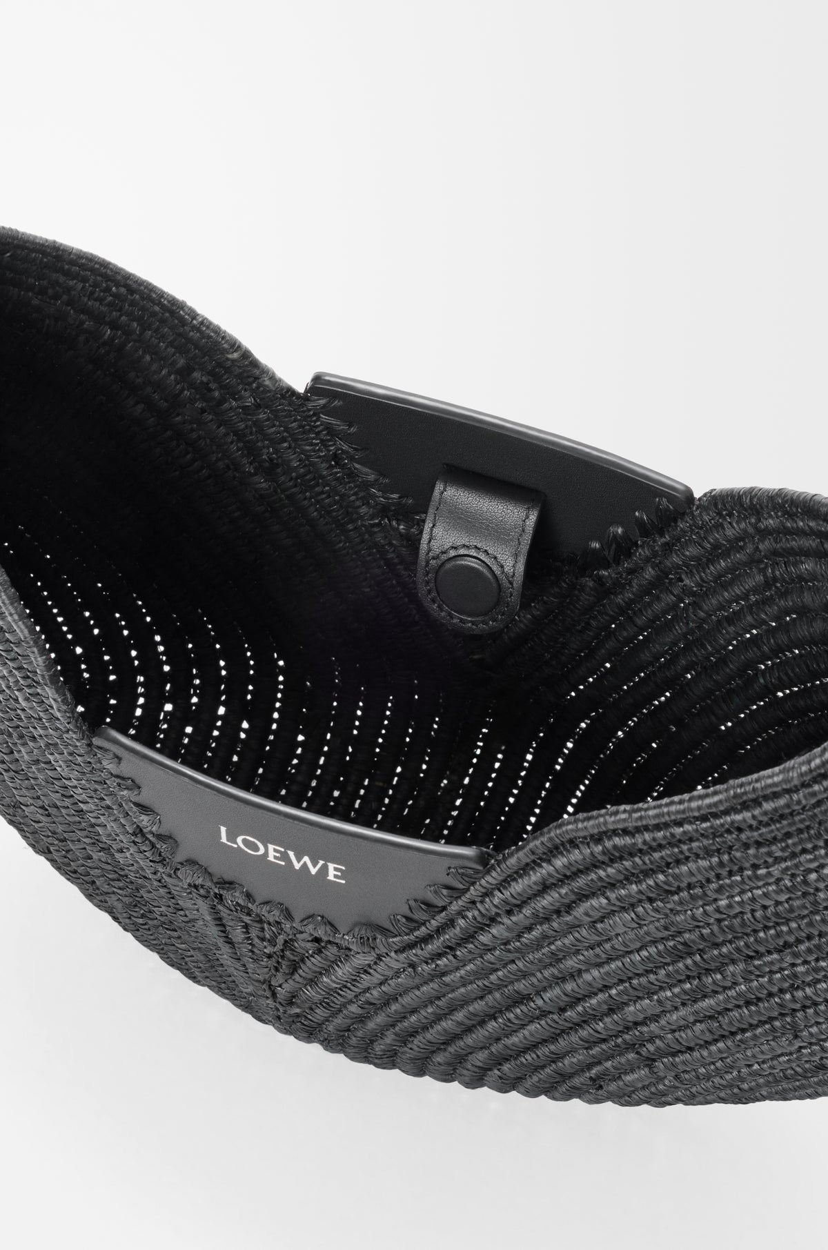 Loewe Medium Loewe Swing bag in raffia and calfskin