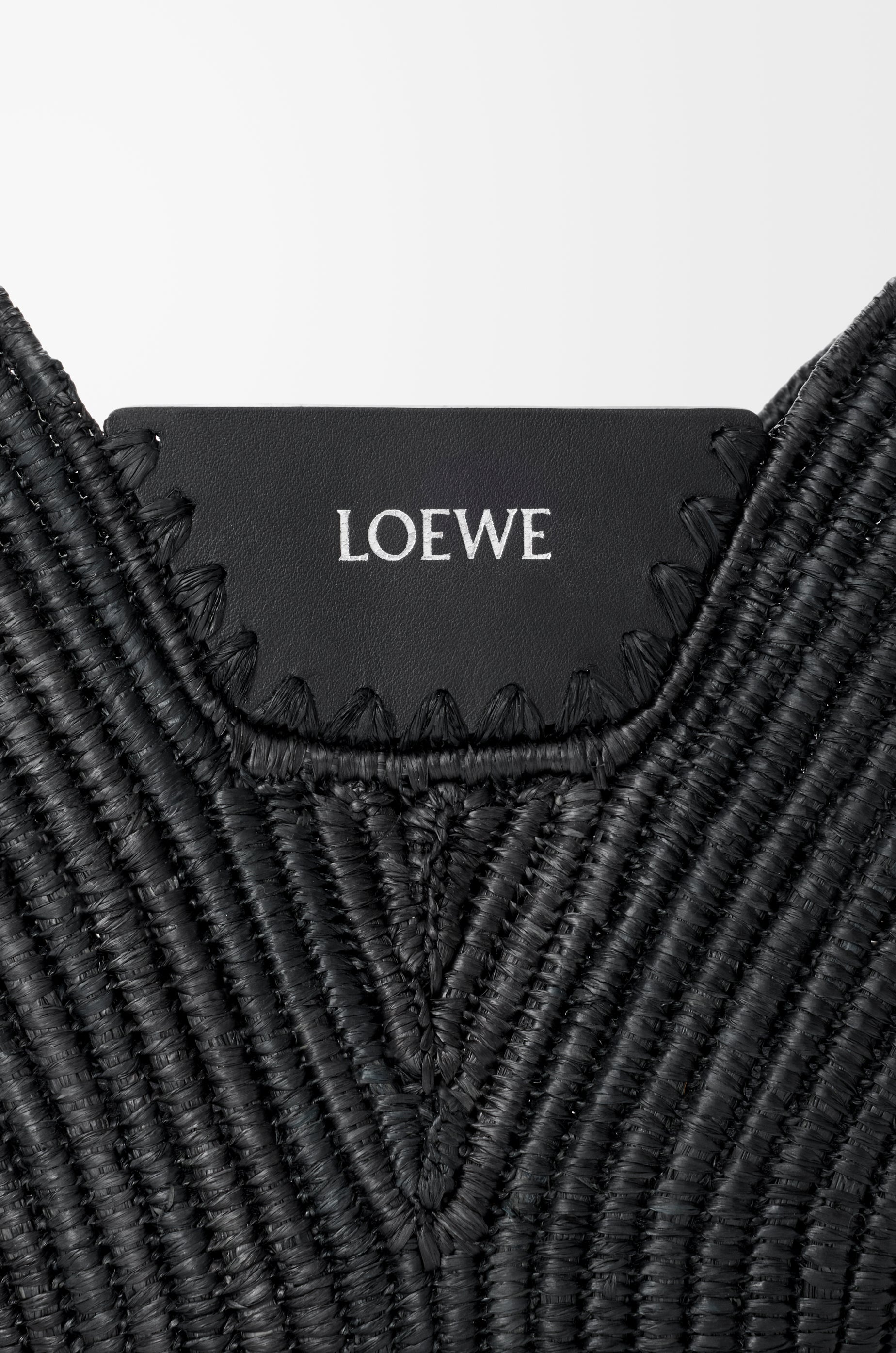 Loewe Medium Loewe Swing bag in raffia and calfskin