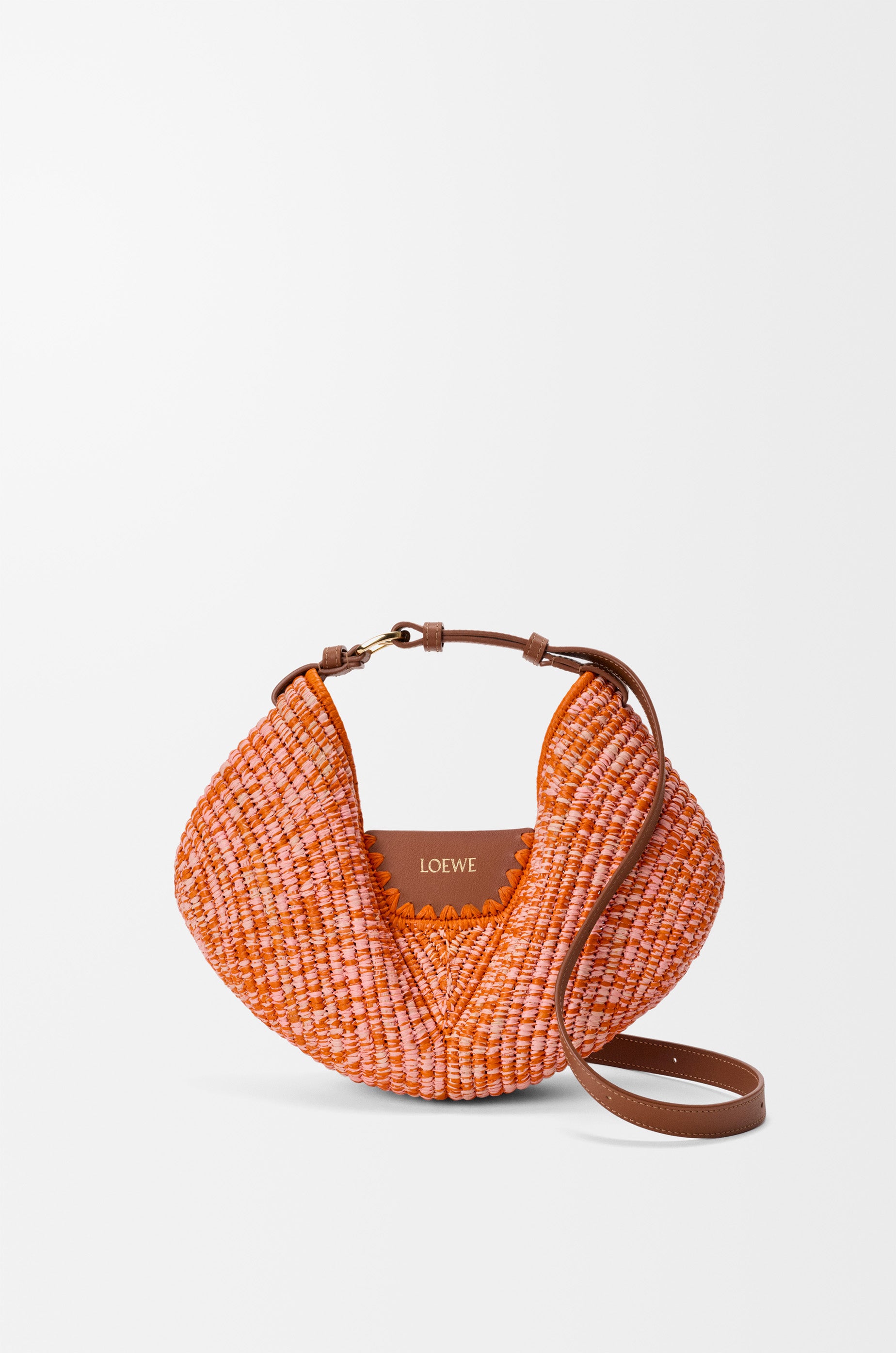 Loewe Medium Loewe Swing bag in raffia and calfskin