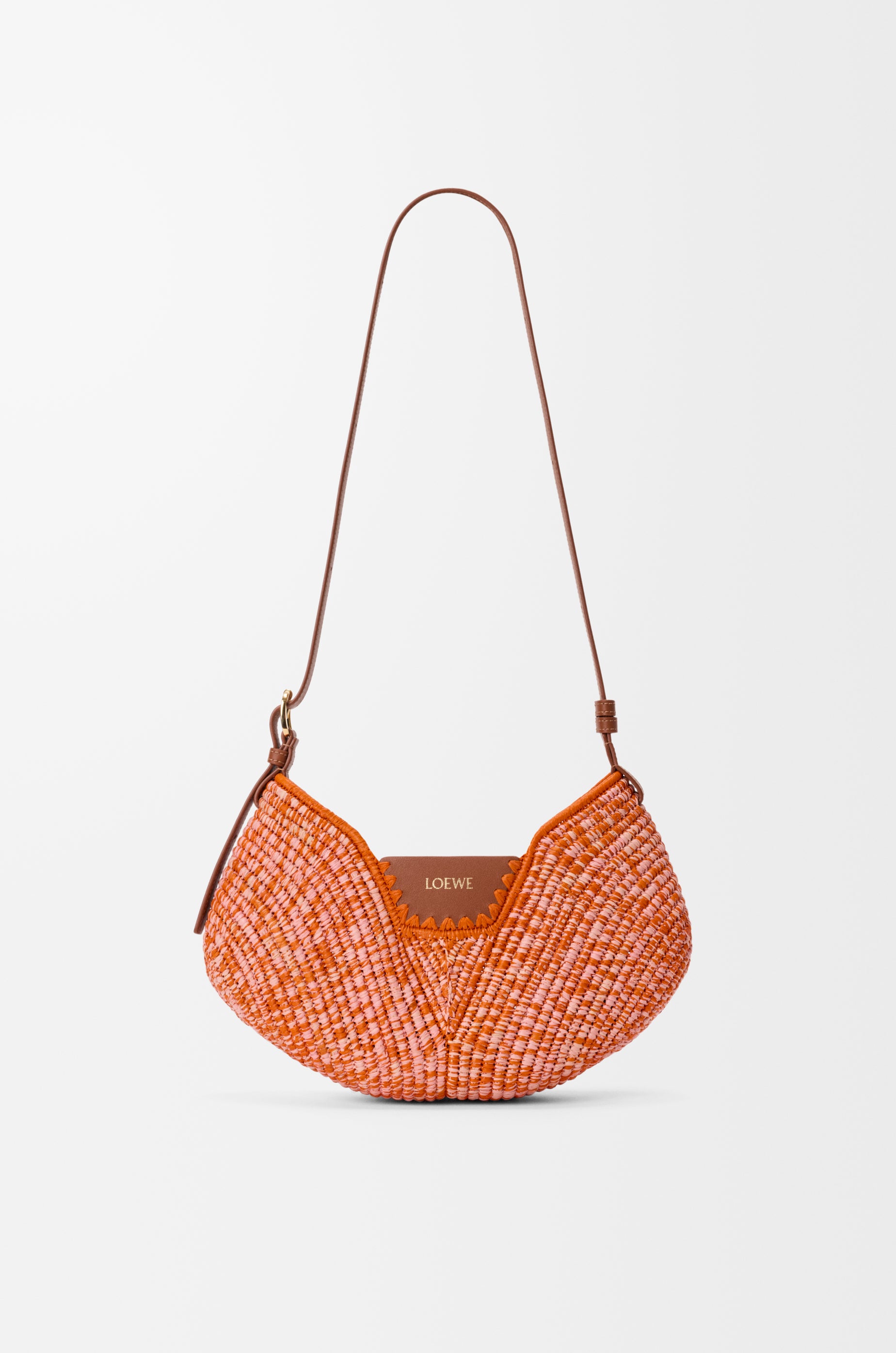 Loewe Medium Loewe Swing bag in raffia and calfskin