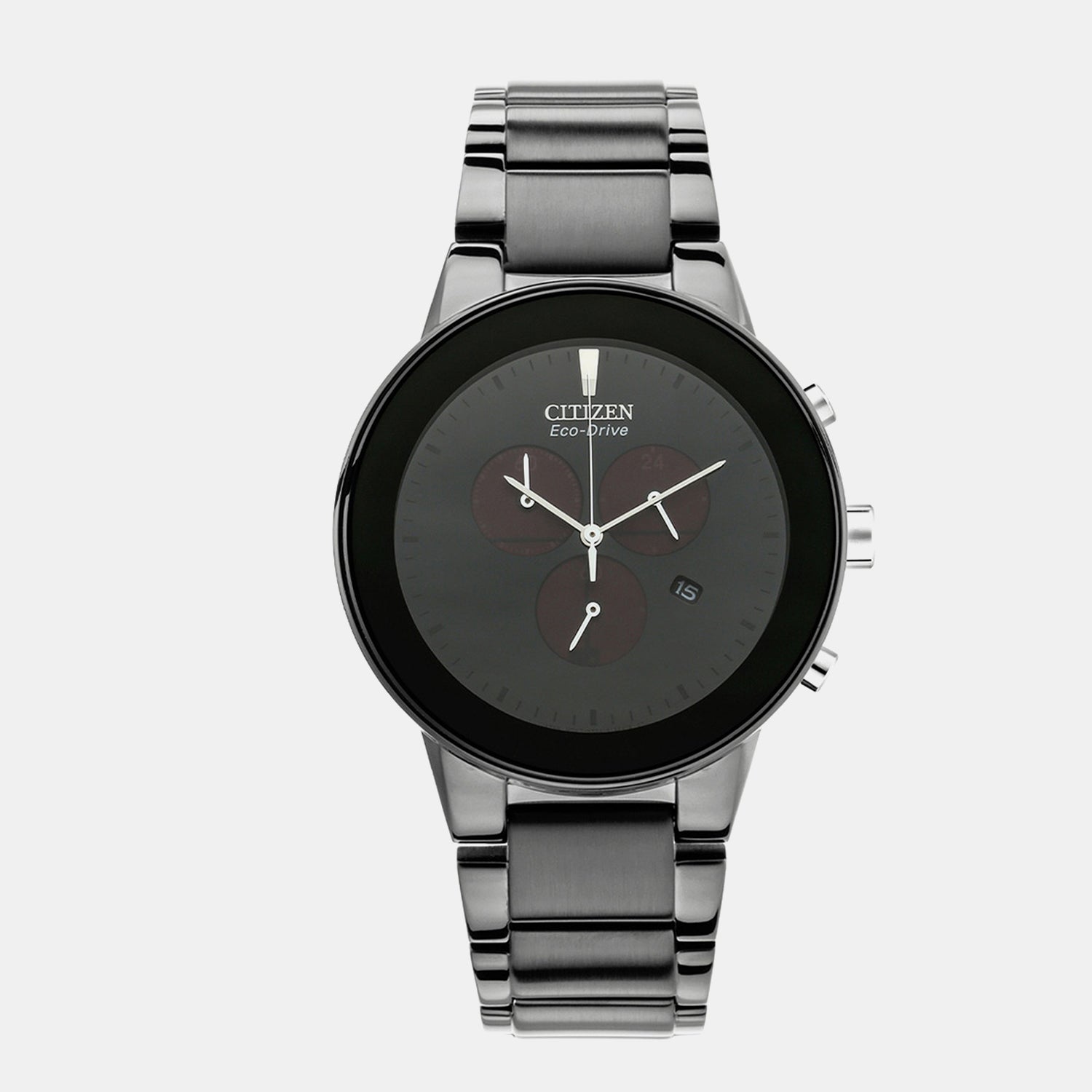 Citizen Axiom Men Quartz Black Dial Chronograph Stainless Steel At2245-57E