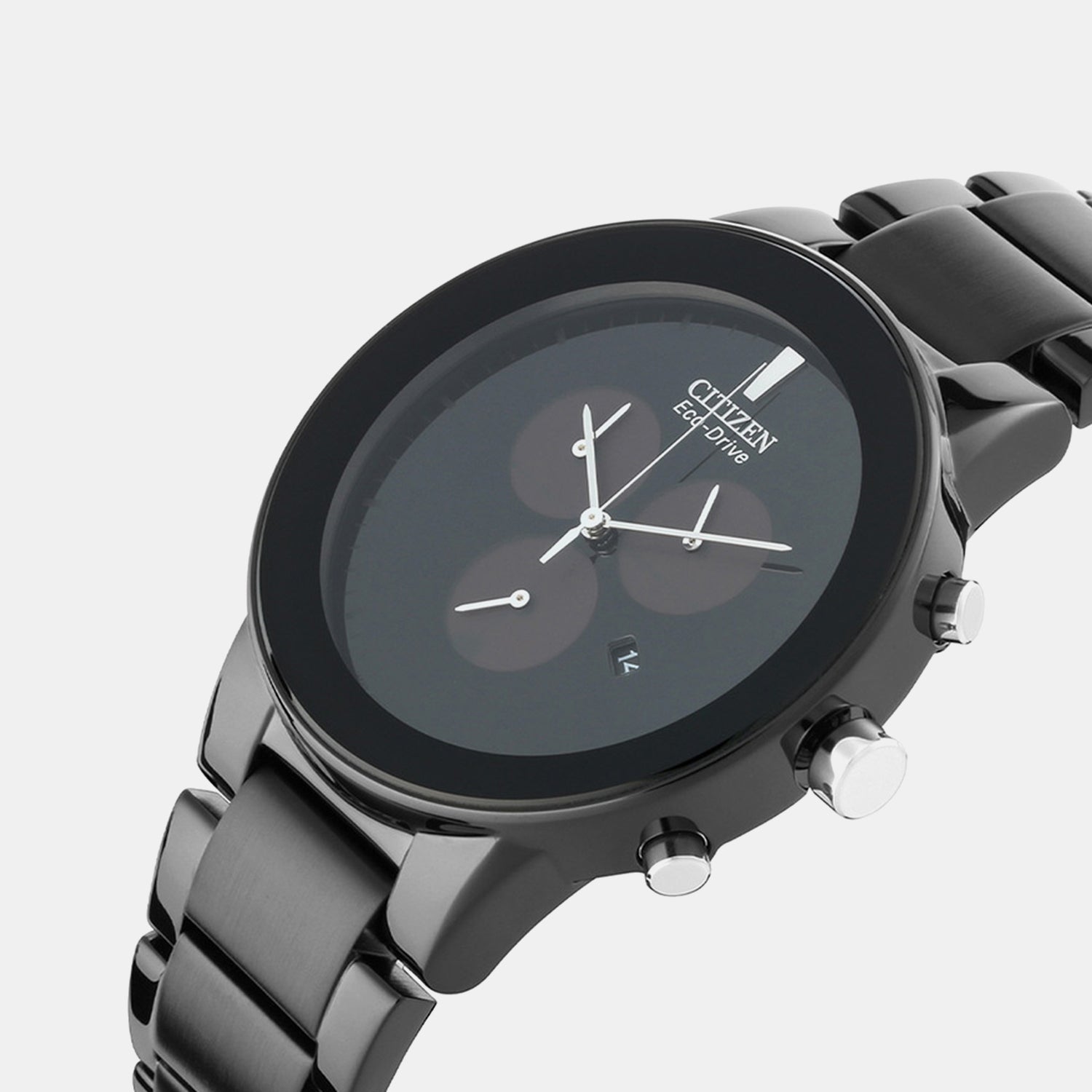 Citizen Axiom Men Quartz Black Dial Chronograph Stainless Steel At2245-57E