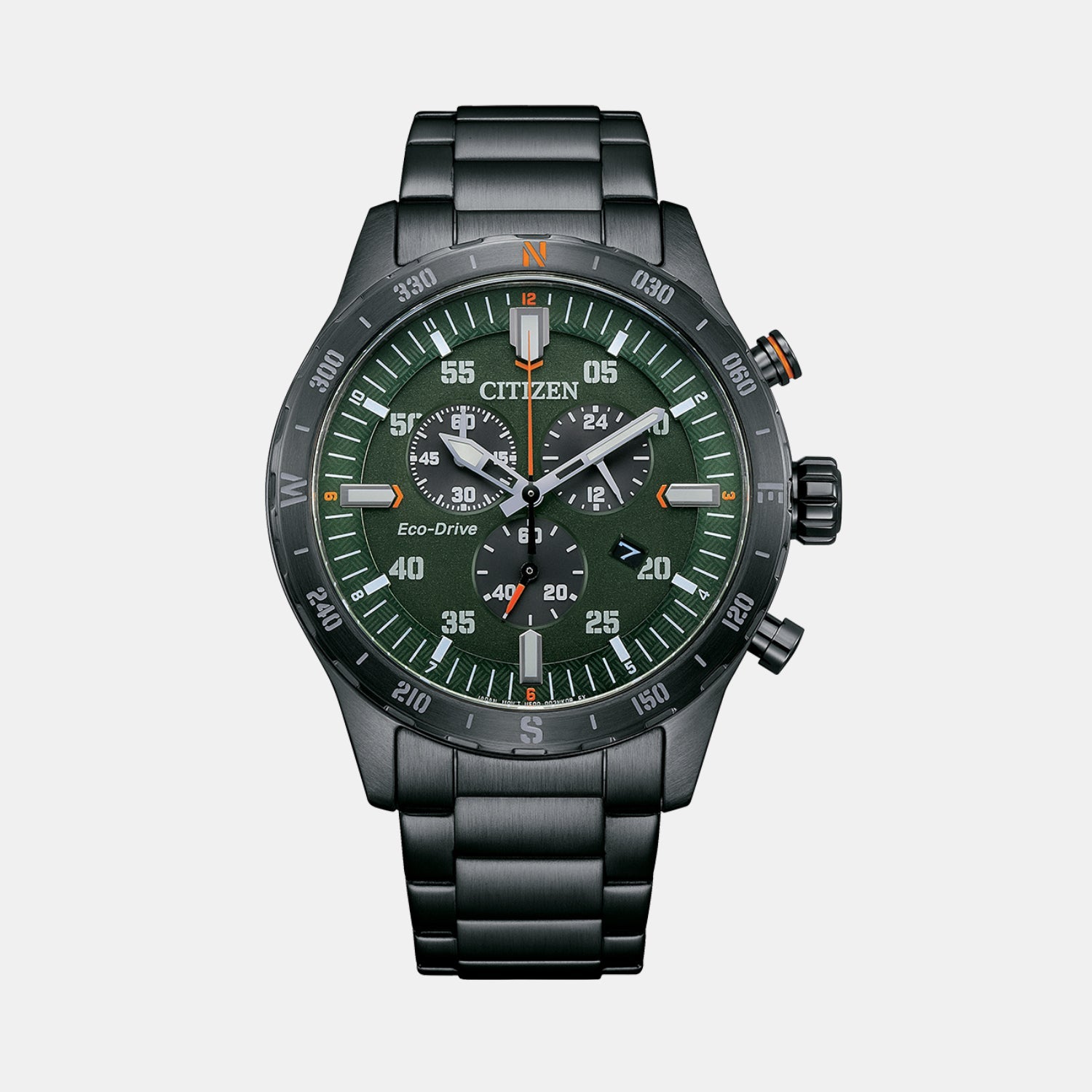 Citizen Women Quartz Green Dial Chronograph Stainless Steel Watch At2527-80X