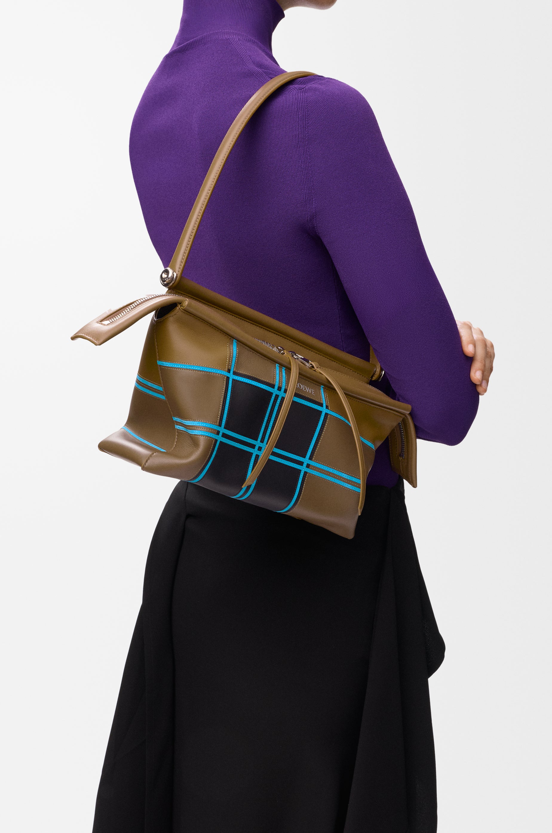Loewe Small Whisker bag in check intarsio